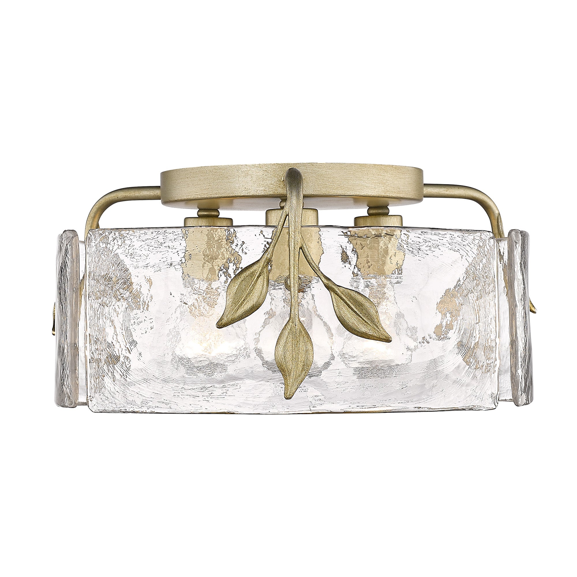 Golden Lighting Calla 3-light Flush Mount in White Gold