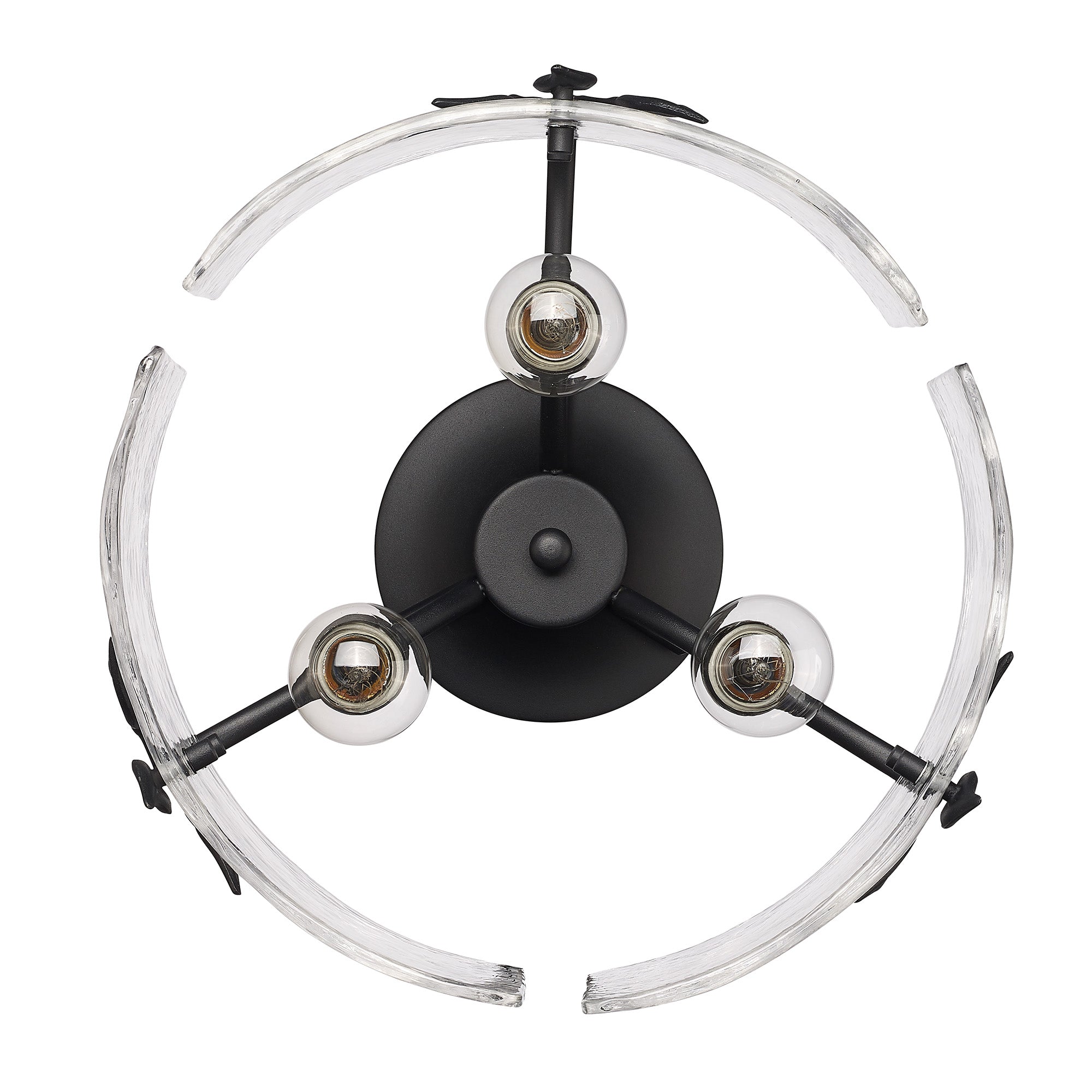 Golden Lighting Calla 3-light Semi-Flush Mount in Natural Black - - Golden Lighting