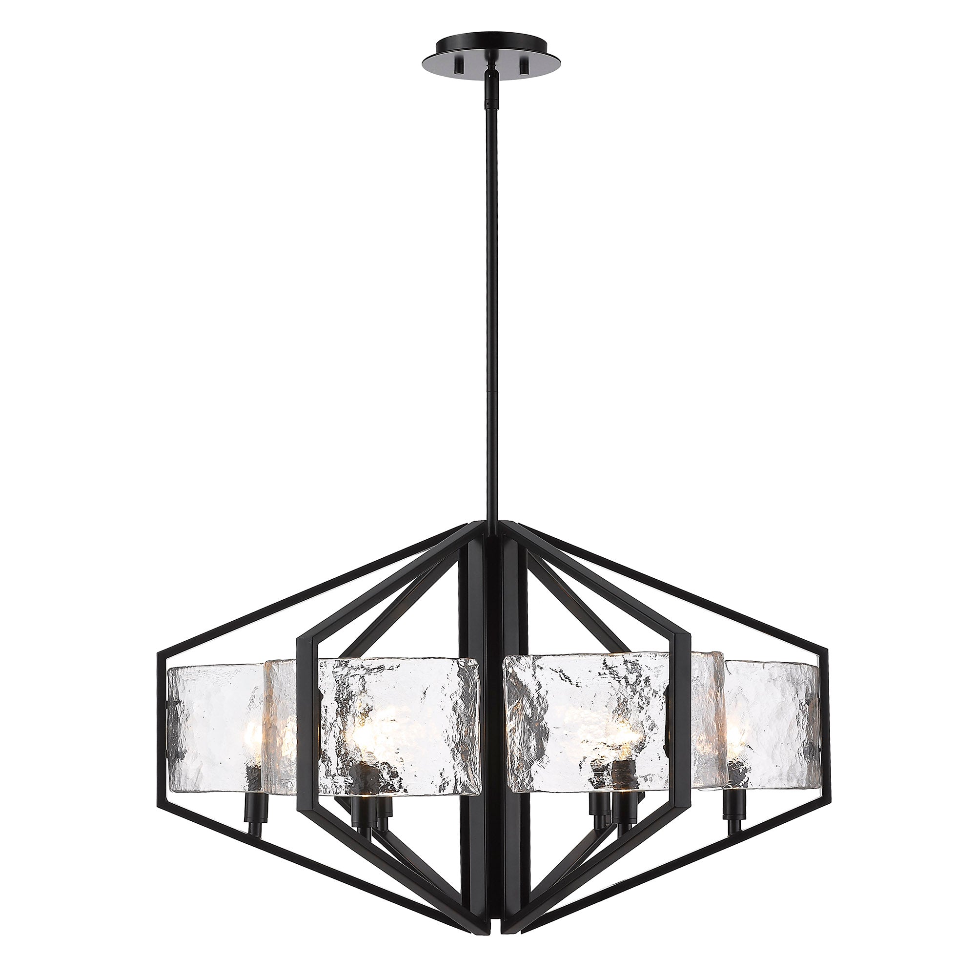 Golden Lighting Varsha 6-light Chandelier in Matte Black - - Golden Lighting
