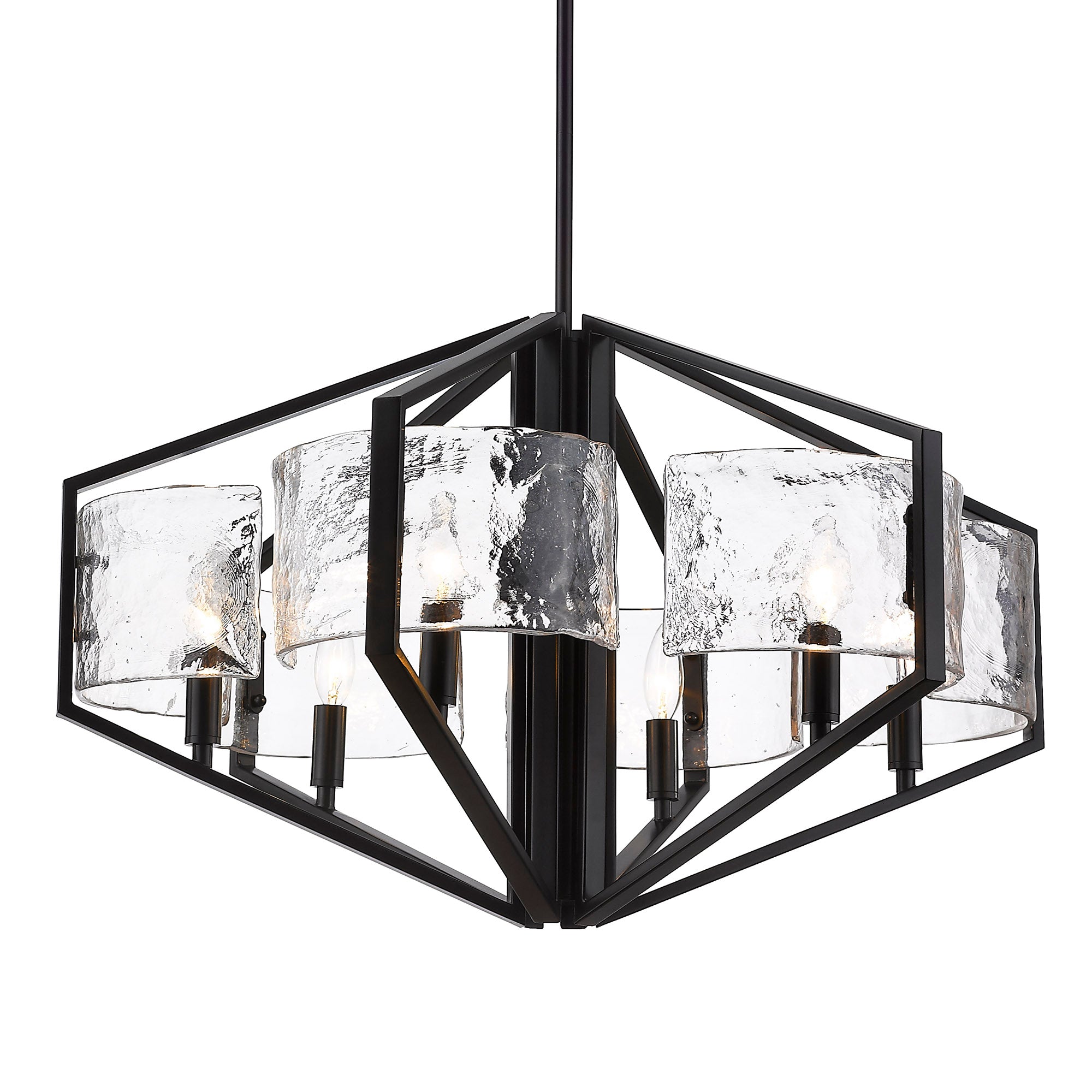 Golden Lighting Varsha 6-light Chandelier in Matte Black - - Golden Lighting