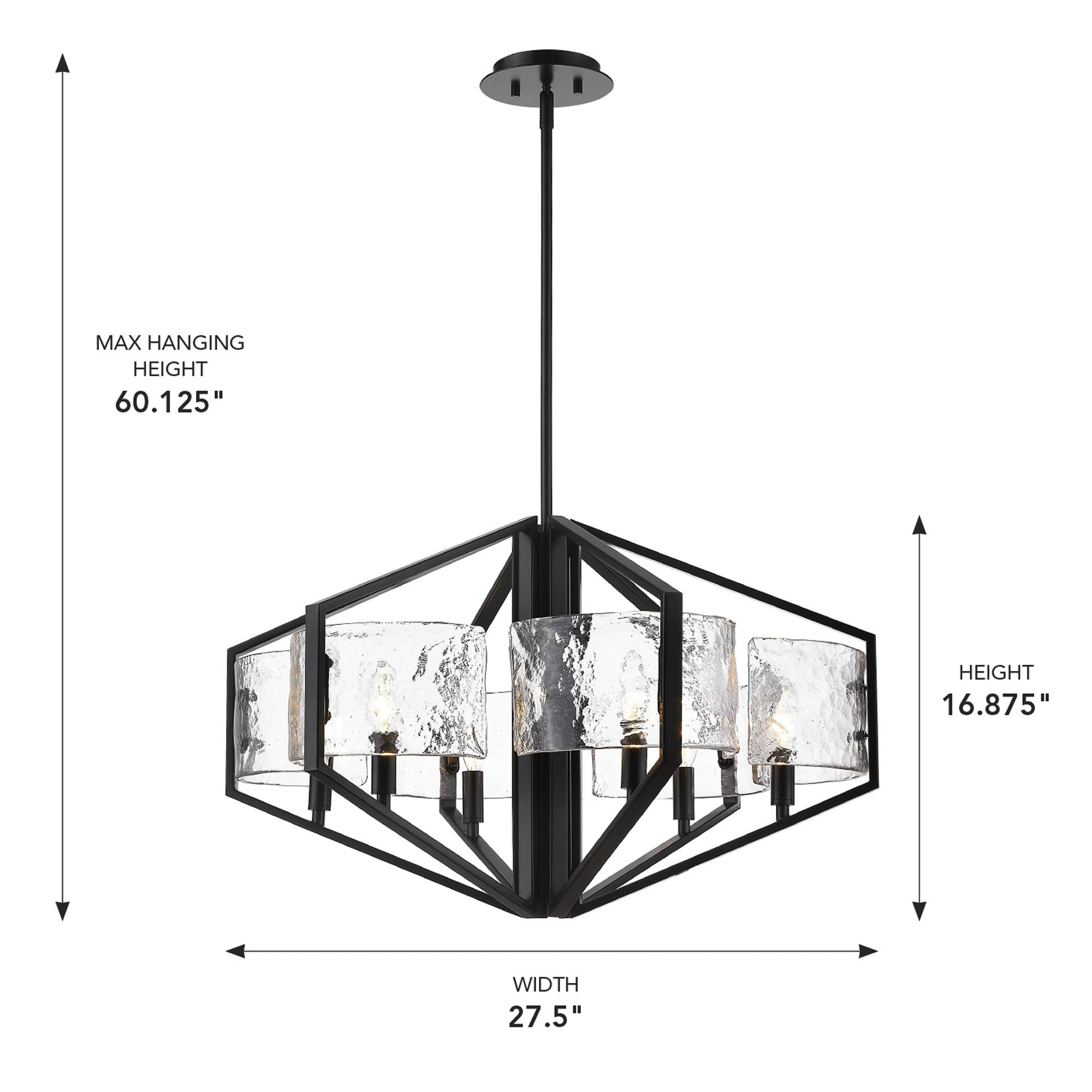 Golden Lighting Varsha 6-light Chandelier in Matte Black - - Golden Lighting