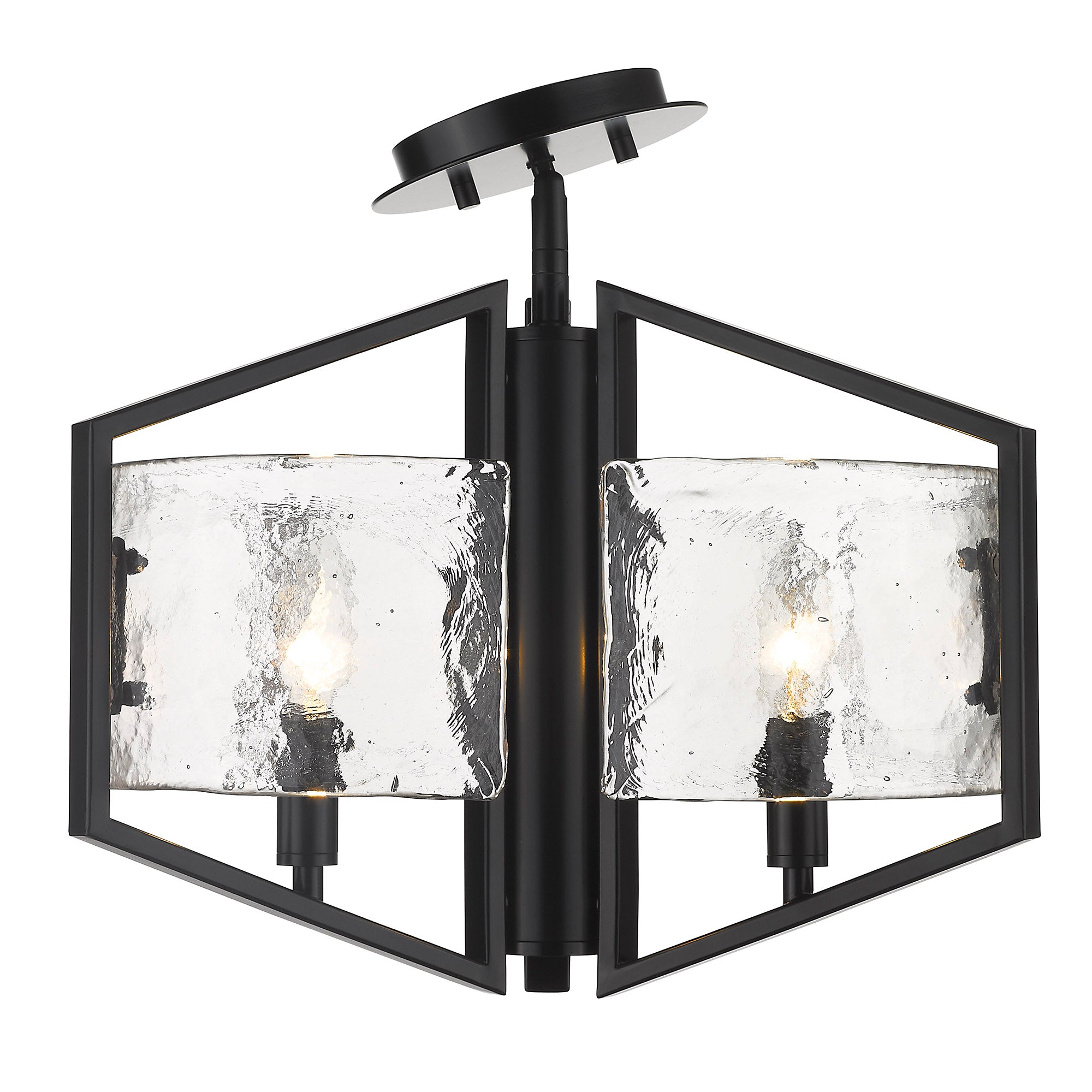 Golden Lighting Varsha 3-light Semi-Flush Mount in Matte Black - - Golden Lighting