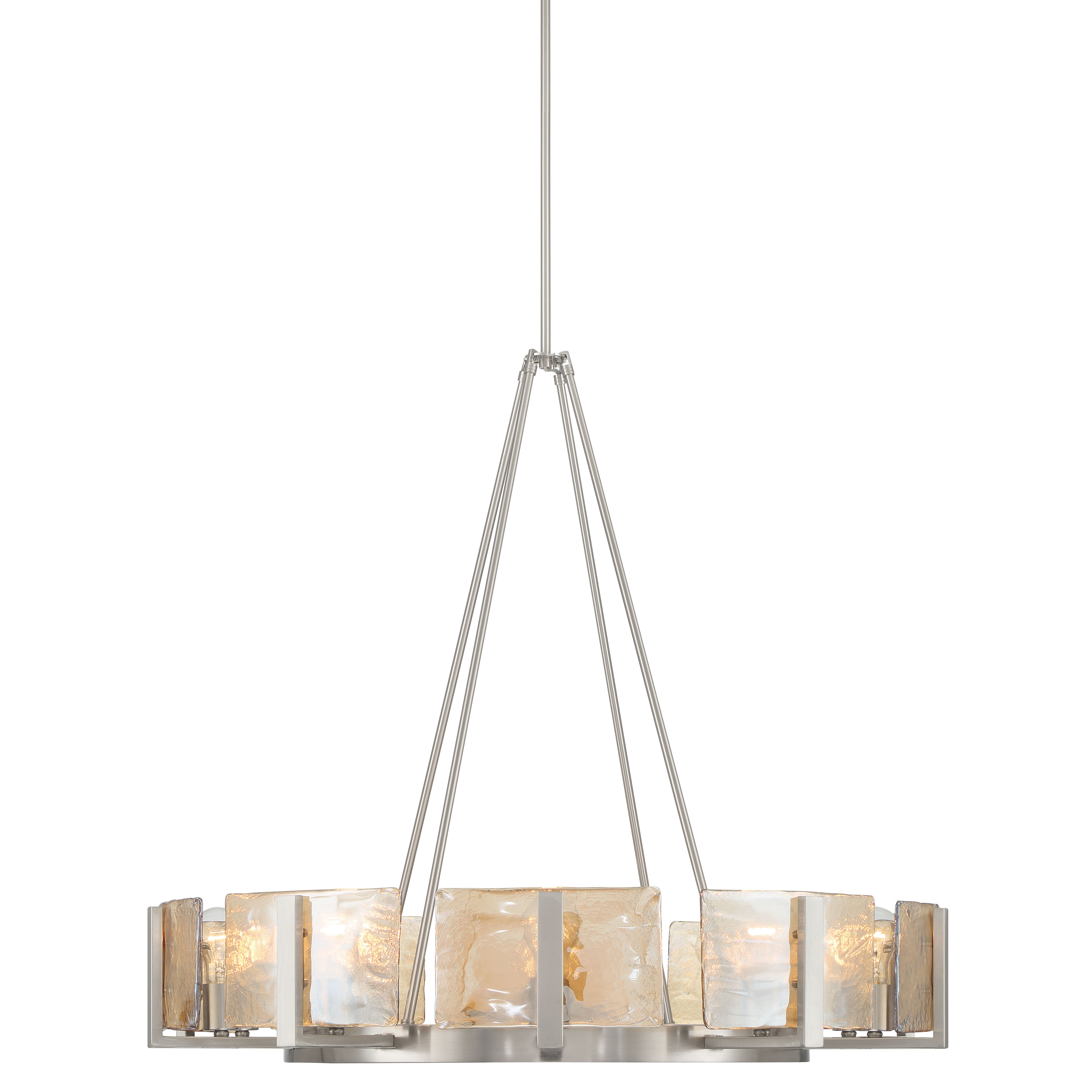 Aenon 10-light Chandelier in Pewter with Amber Water Glass - - Golden Lighting