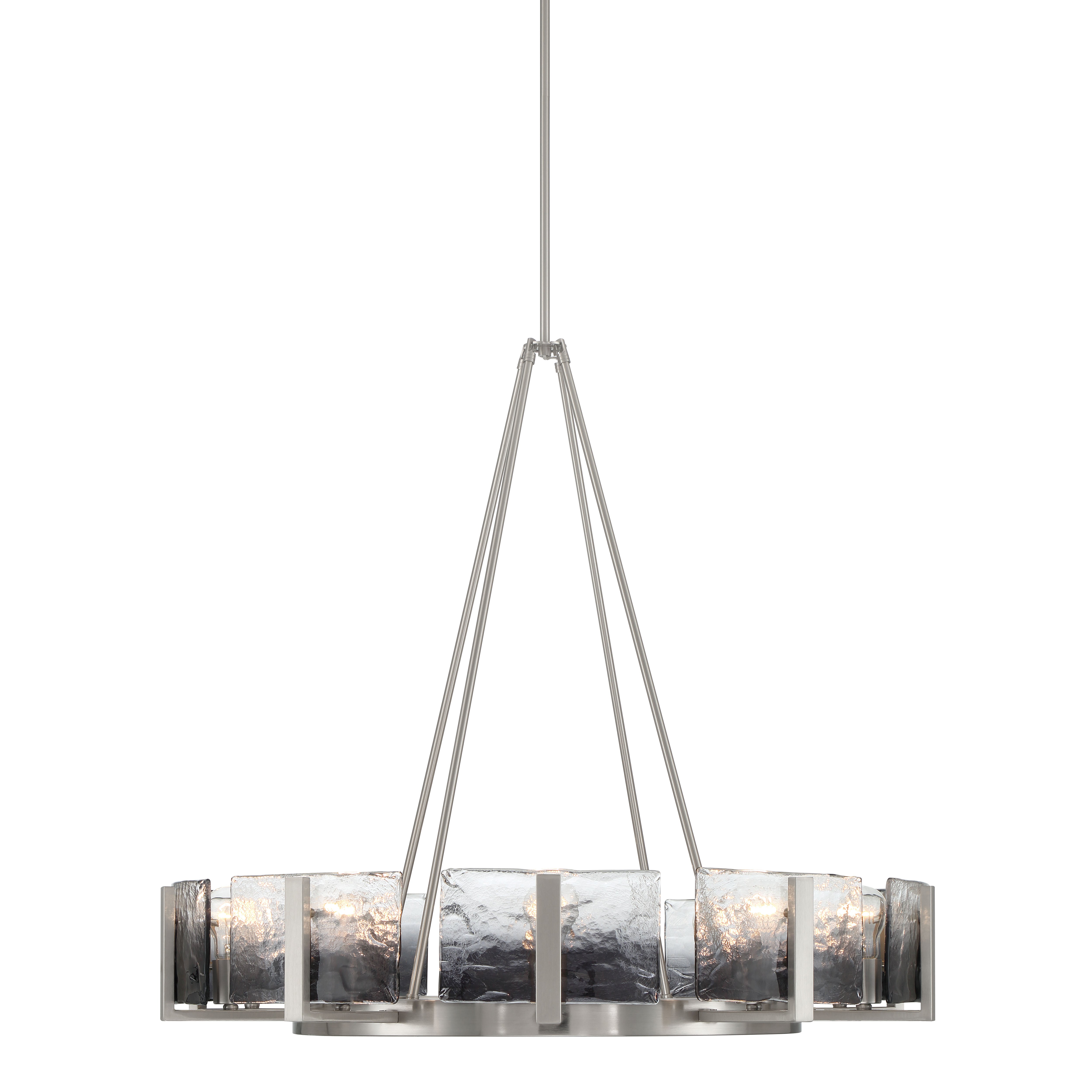 Aenon 10-light Chandelier in Pewter with Smokey Water Glass - - Golden Lighting