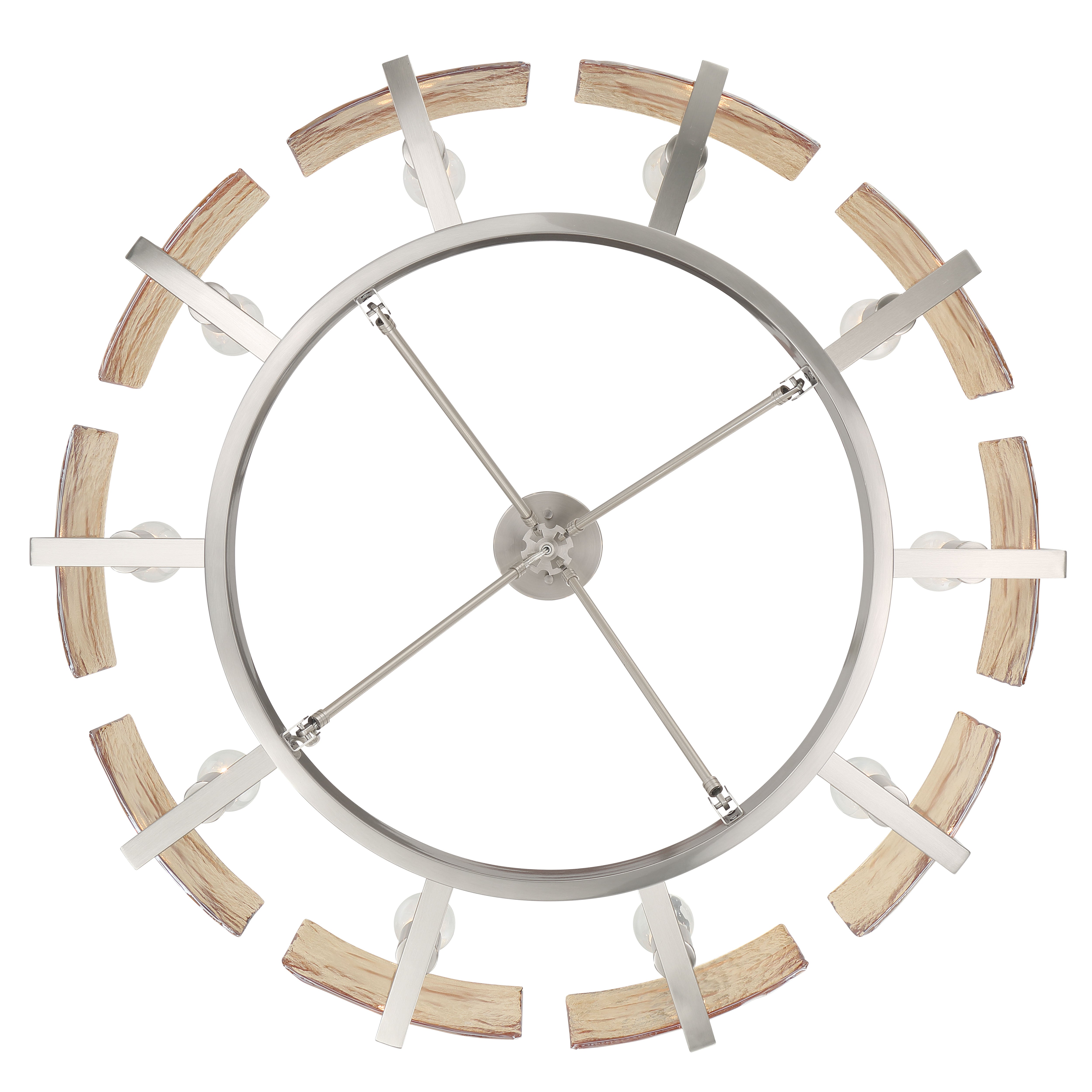 Aenon 10-light Semi-Flush Mount in Pewter with Amber Water Glass - - Golden Lighting