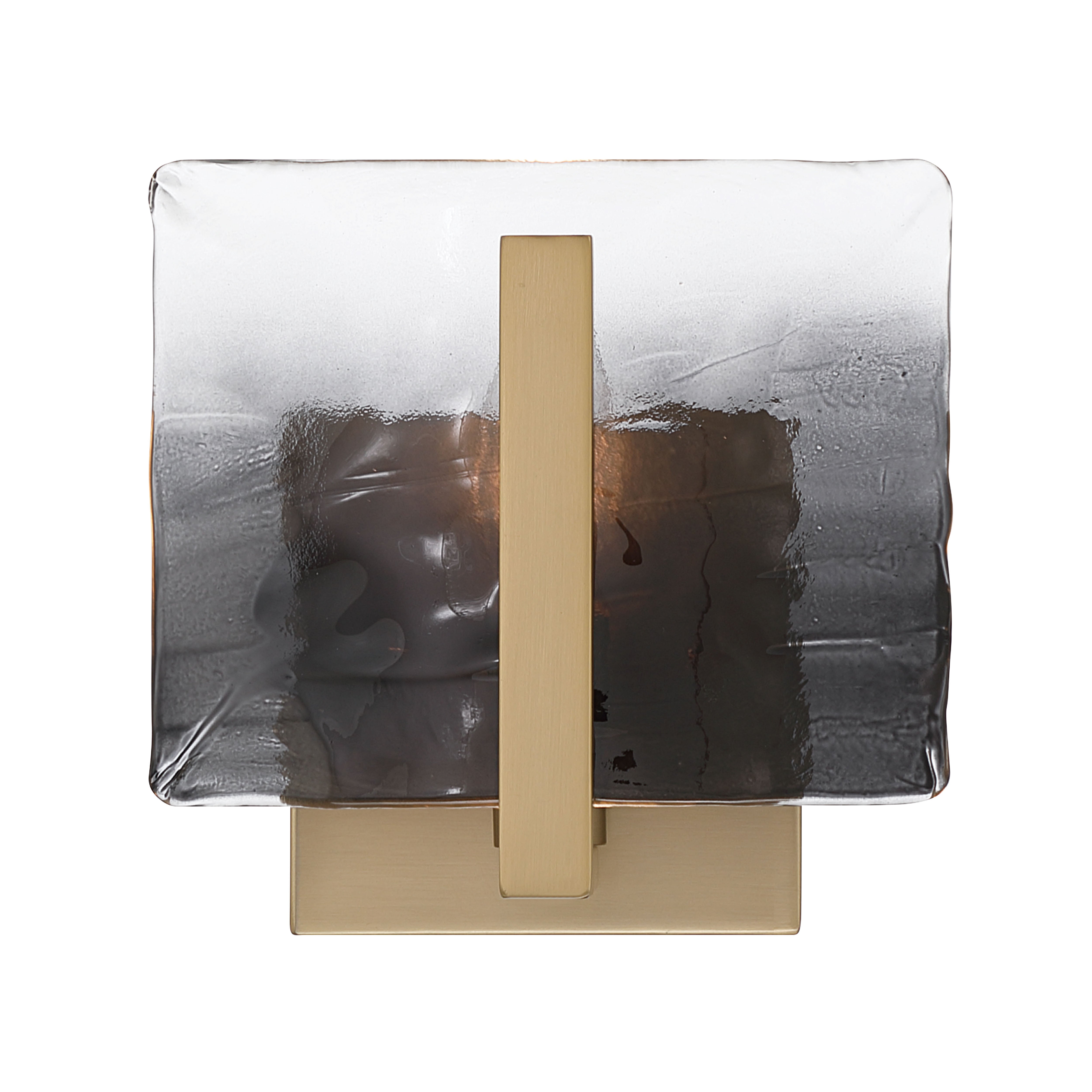Aenon 1-light Wall Sconce in Brushed Champagne Brass with Smokey Water Glass - - Golden Lighting
