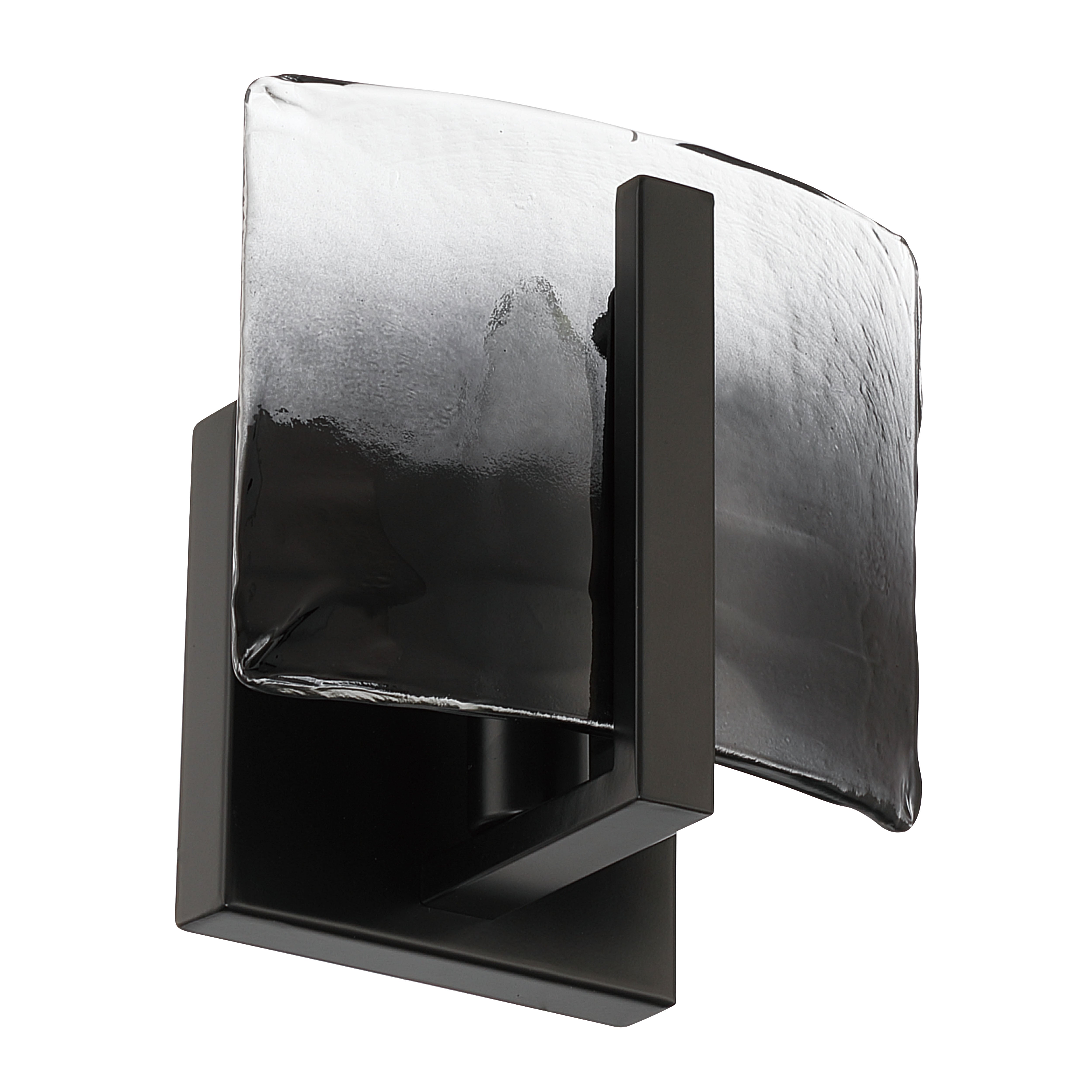 Aenon 1-light Wall Sconce in Matte Black with Smokey Water Glass - - Golden Lighting