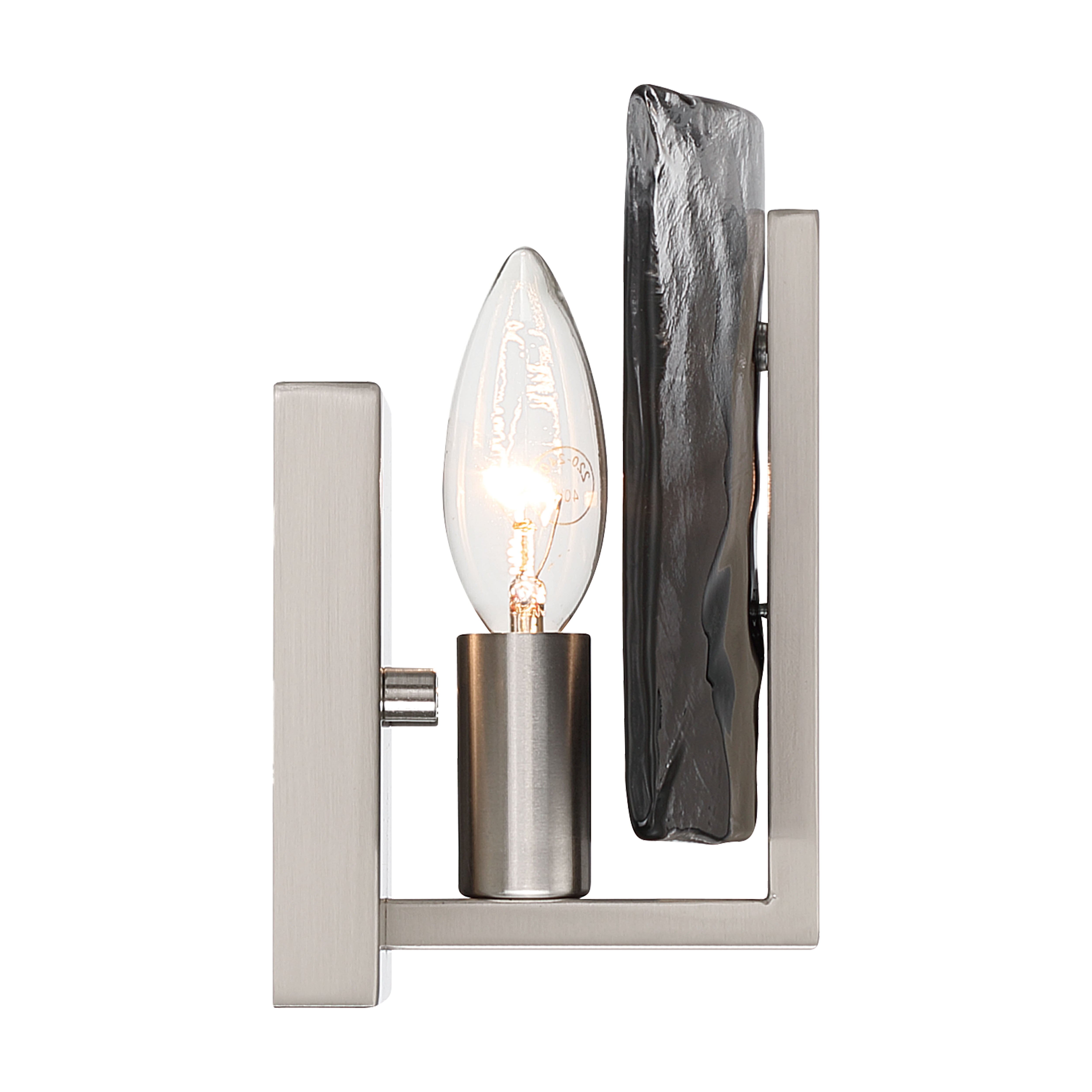 Aenon 1-light Wall Sconce in Pewter with Smokey Water Glass - - Golden Lighting