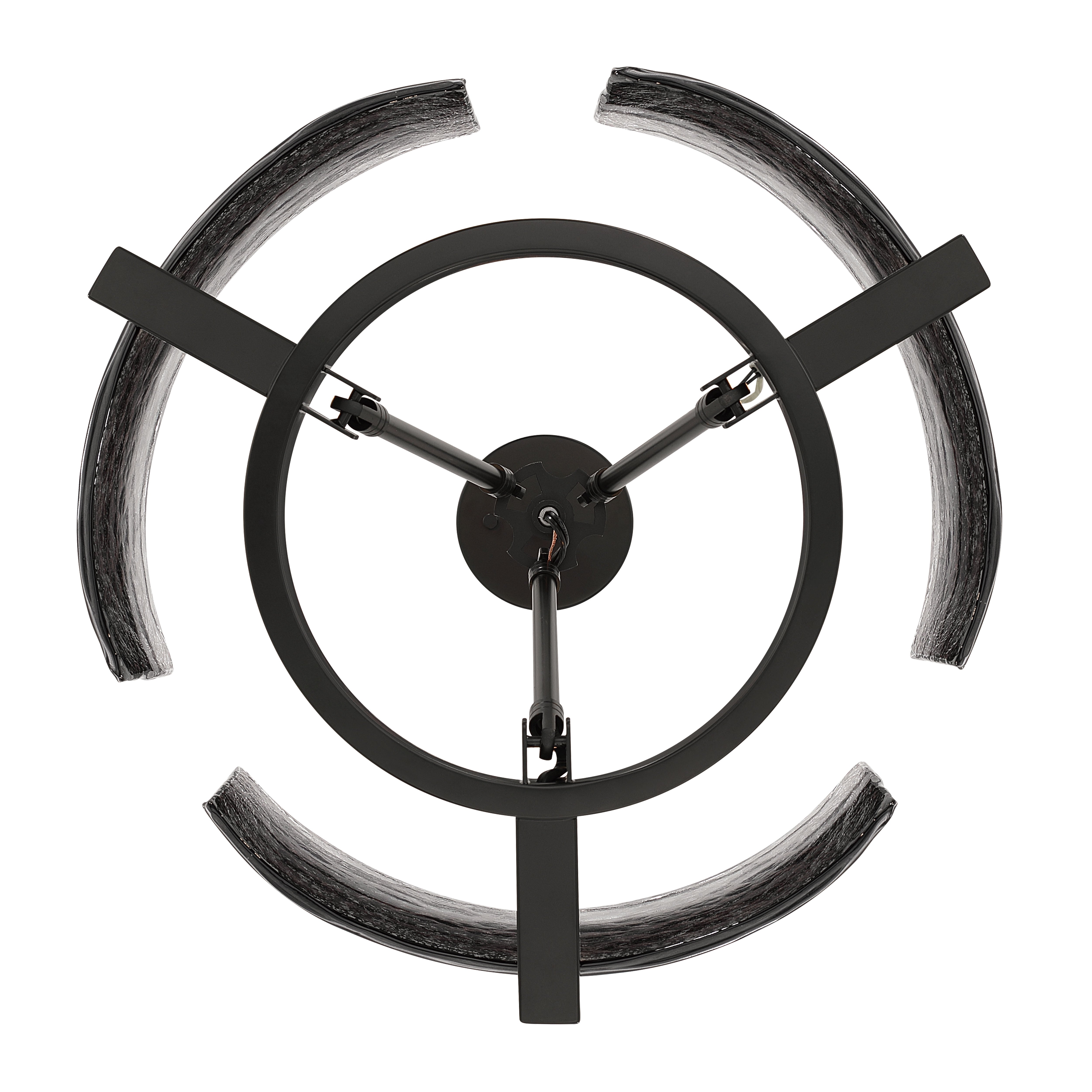 Aenon 3-light Chandelier in Matte Black with Smokey Water Glass - - Golden Lighting