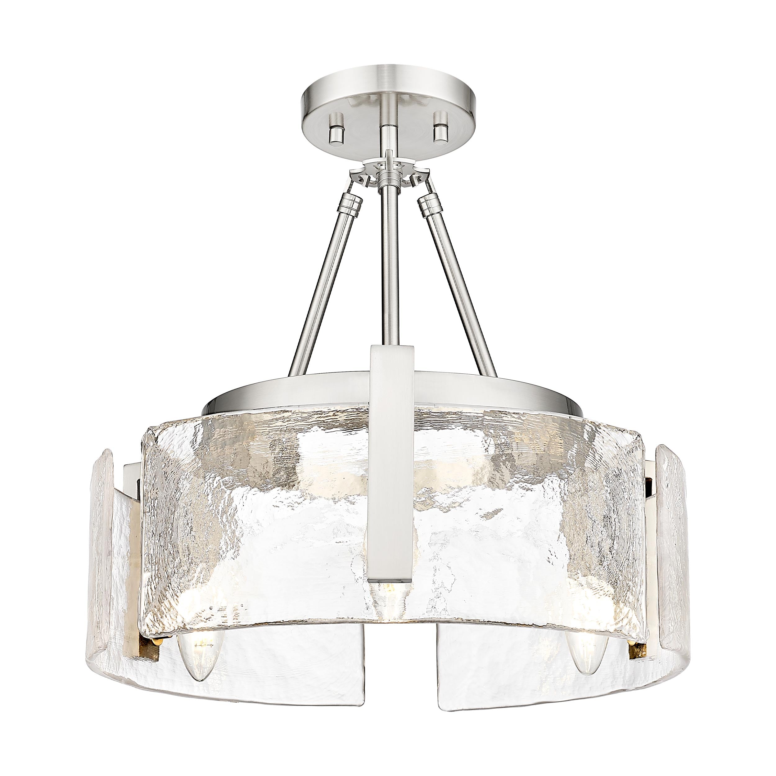 Yep by Golden Lighting Aenon 3-light Semi-Flush Mount in Pewter - - Golden Lighting