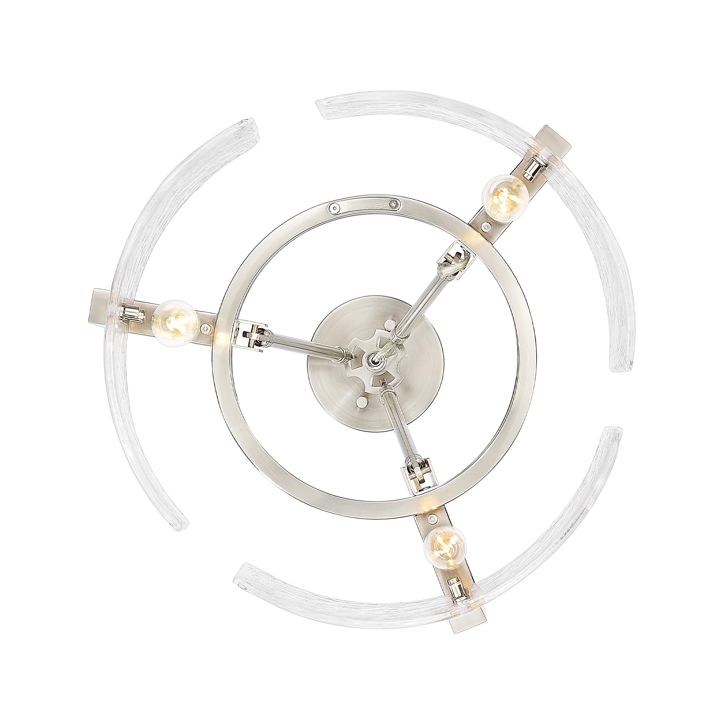 Aenon 3-light Semi-Flush Mount in Pewter - - Golden Lighting