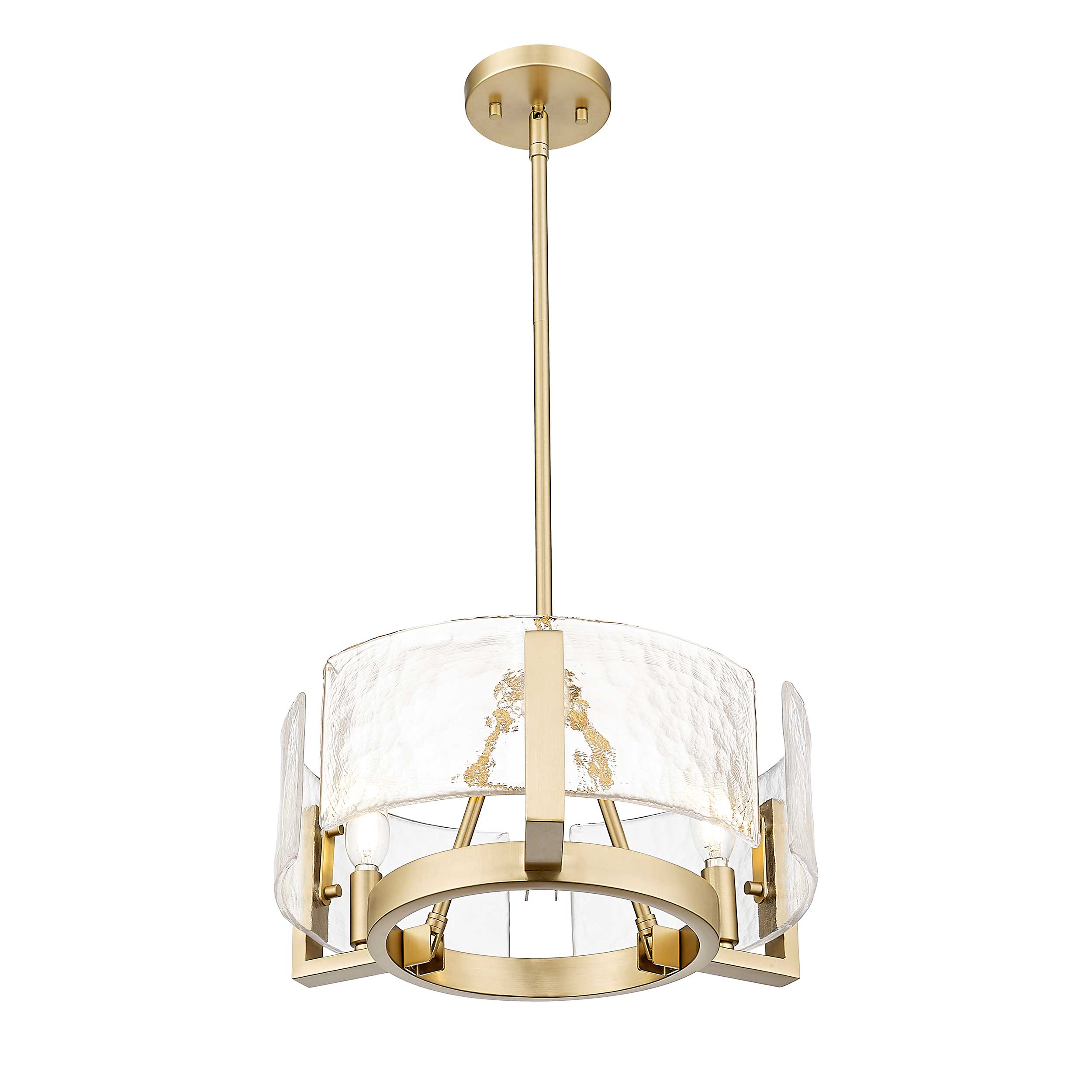 Yep by Golden Lighting Aenon 3-light Chandelier in Brushed Champagne Brass - - Golden Lighting