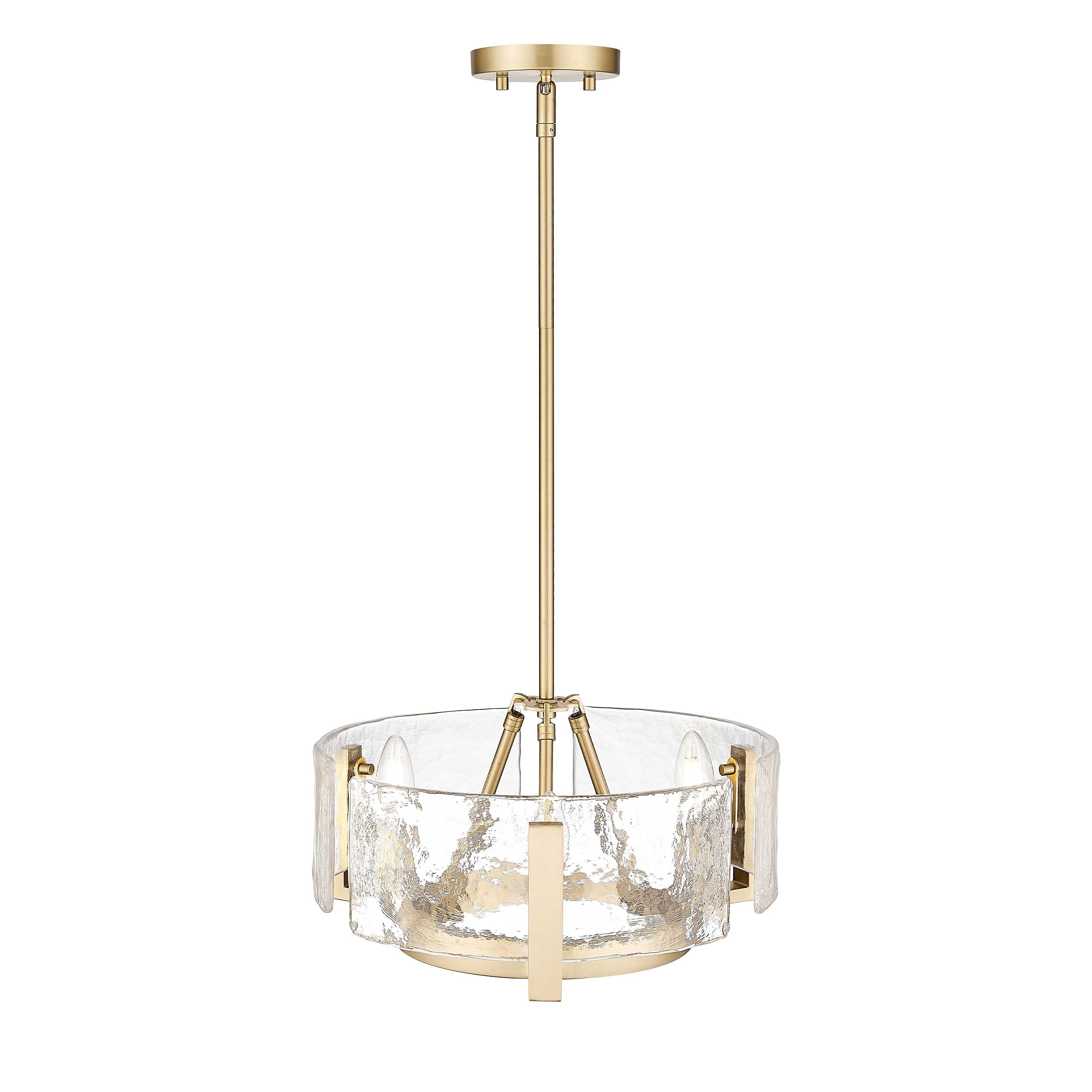 Yep by Golden Lighting Aenon 3-light Chandelier in Brushed Champagne Brass - - Golden Lighting