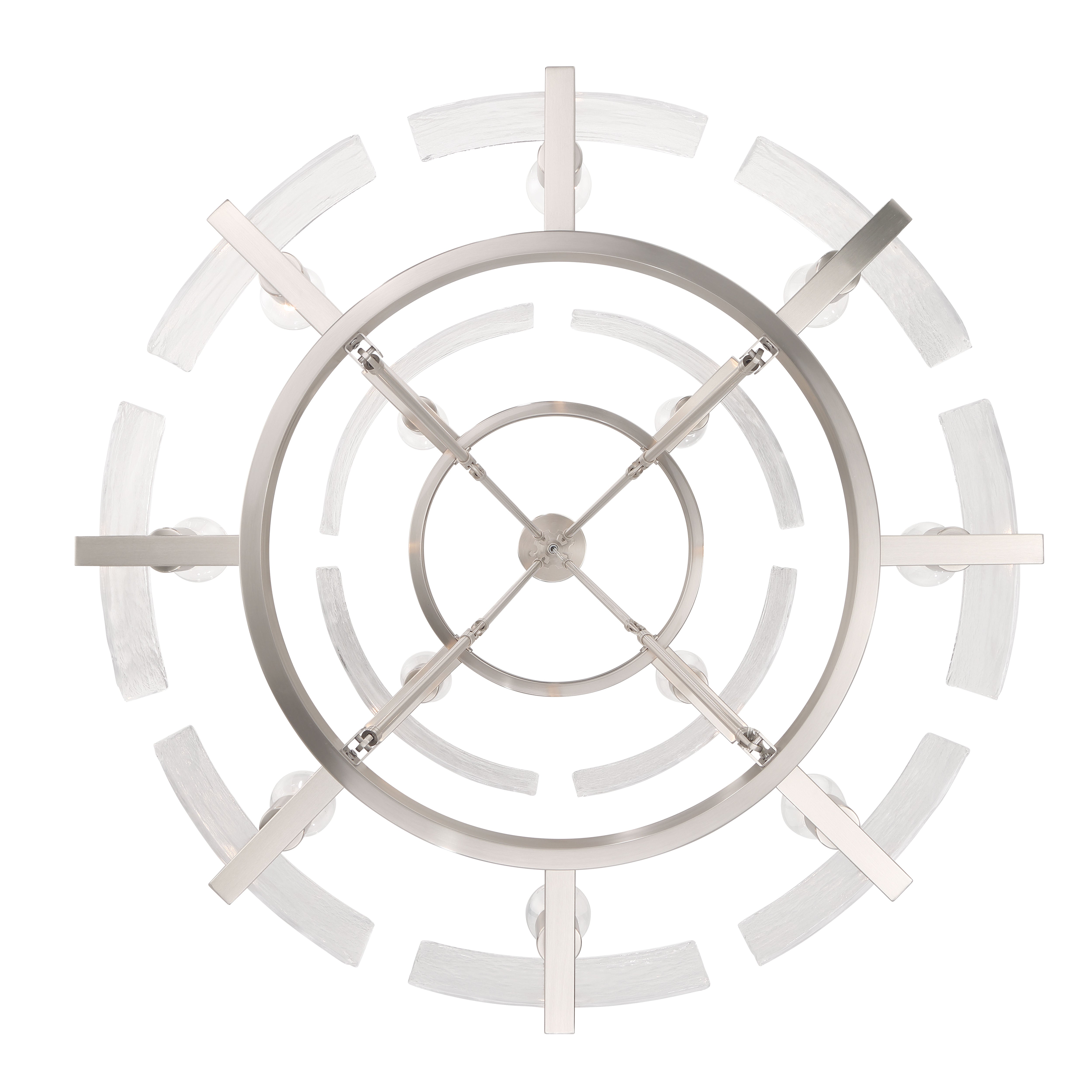 Aenon 12-light 2-tier Chandelier (4+8) in Pewter with Hammered Water Glass - - Golden Lighting
