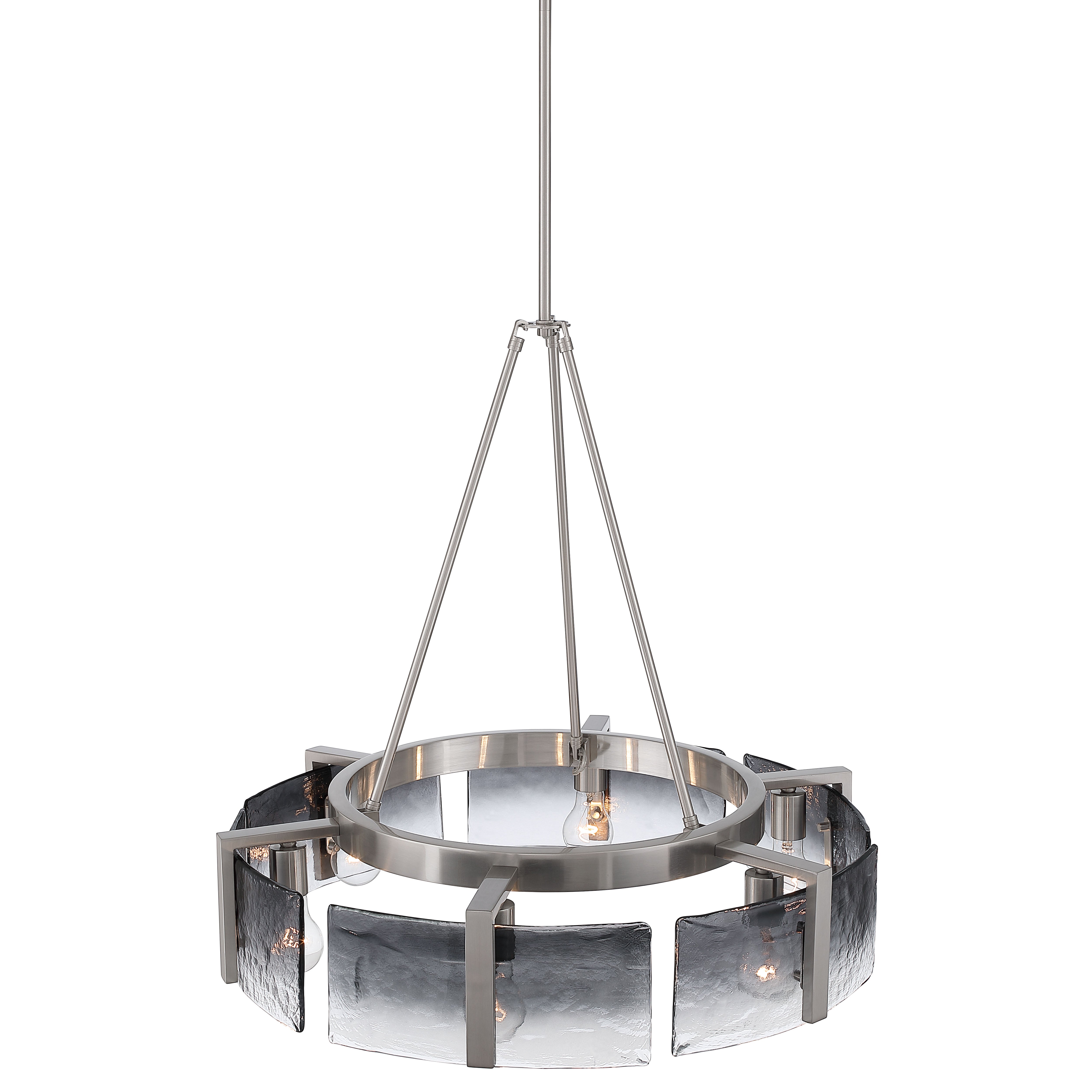Aenon 6-light Chandelier in Pewter with Smokey Water Glass - - Golden Lighting