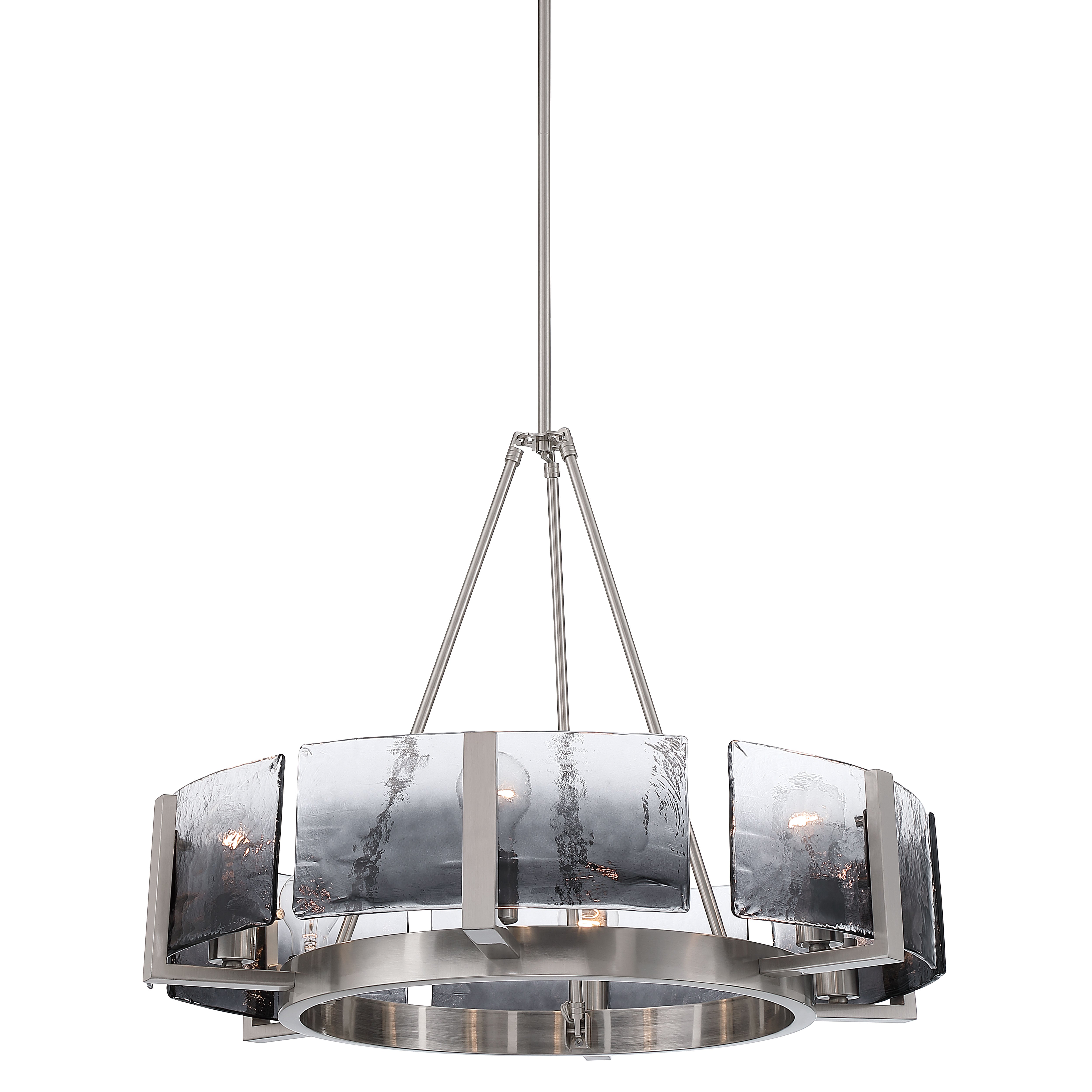 Aenon 6-light Chandelier in Pewter with Smokey Water Glass - - Golden Lighting