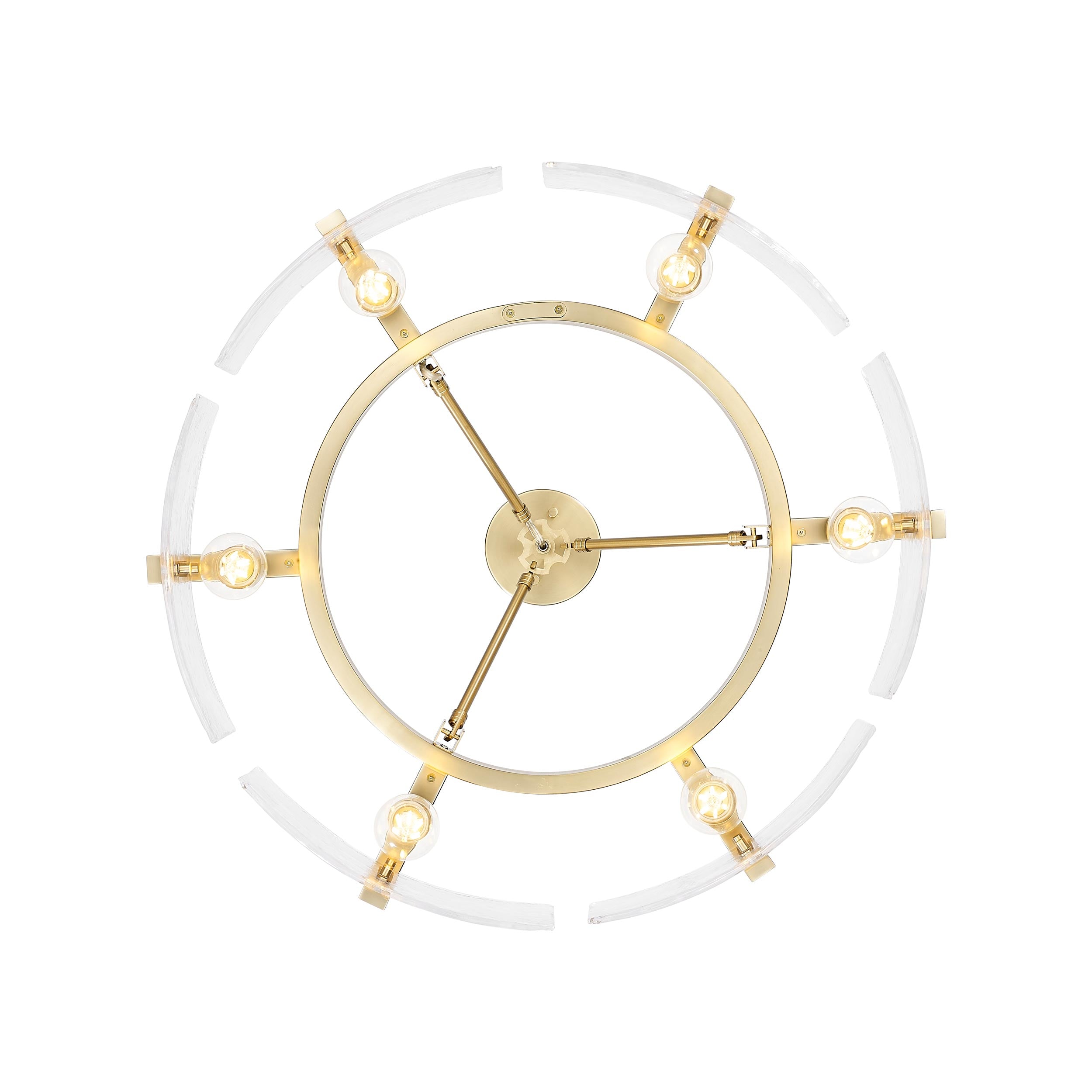 Aenon 6-light Semi-Flush Mount in Brushed Champagne Brass - - Golden Lighting