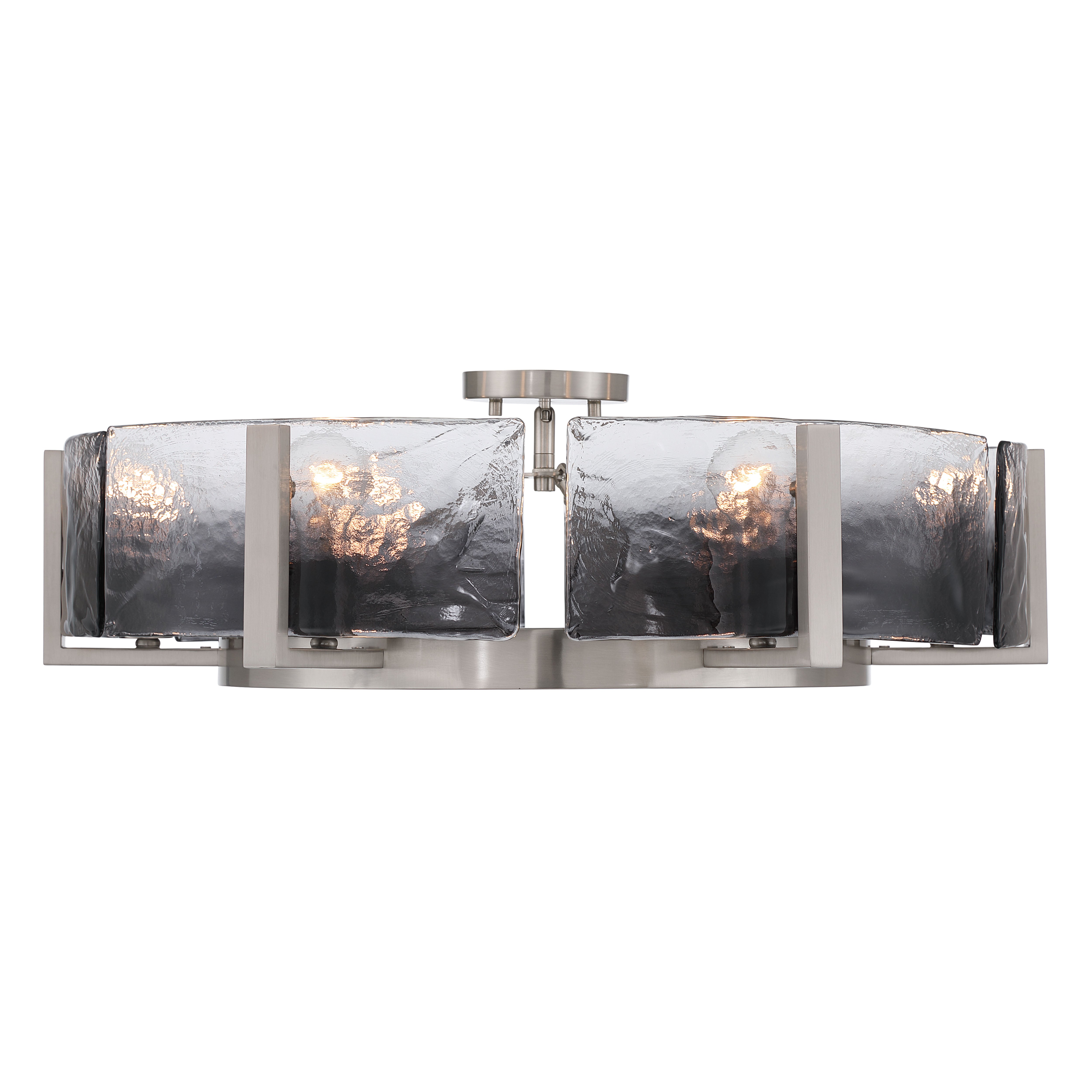 Yep by Golden Lighting Aenon 6-light Semi-Flush Mount in Pewter with Smokey Water Glass - Default Title - Golden Lighting