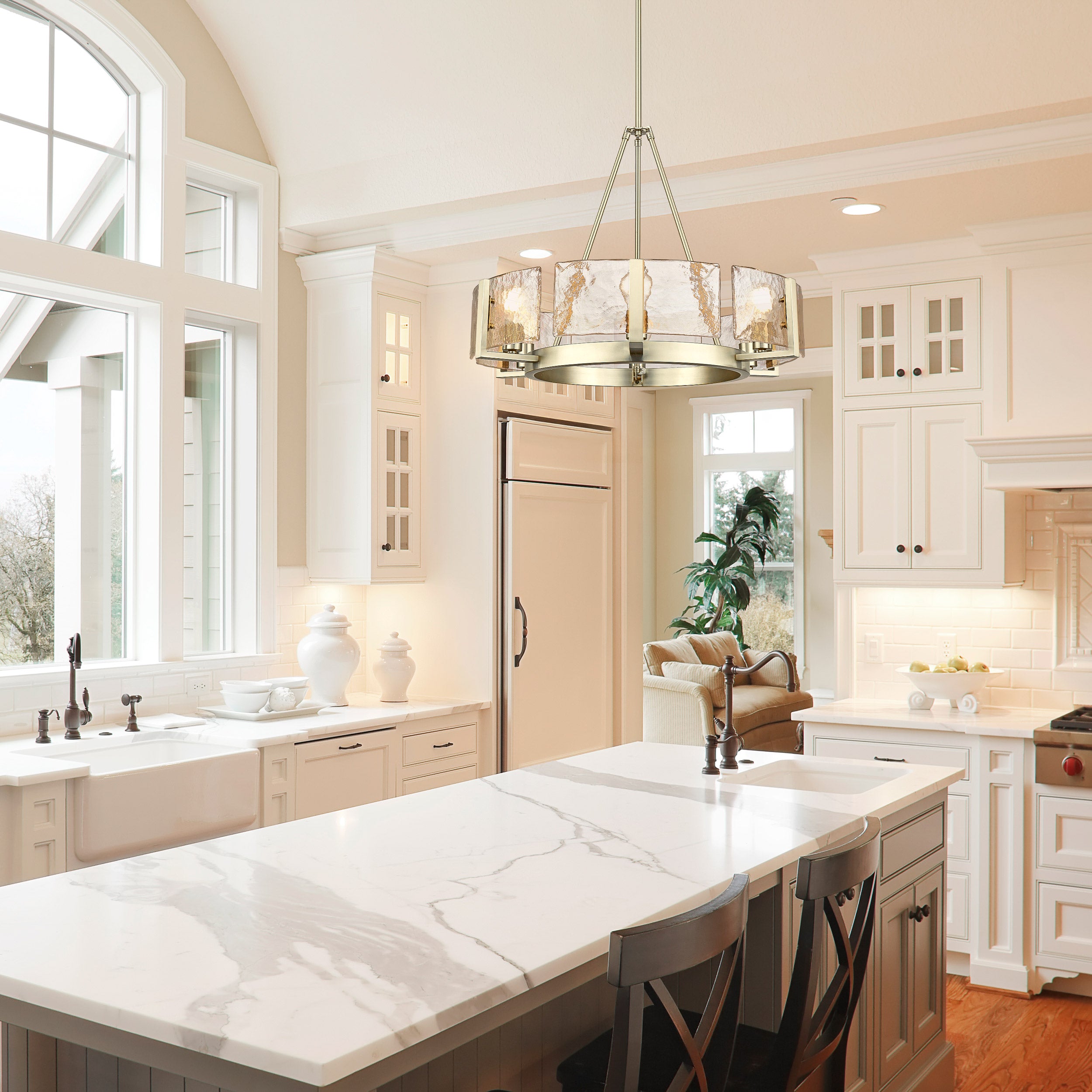 Golden Lighting Aenon 6-light Chandelier in Brushed Champagne Brass