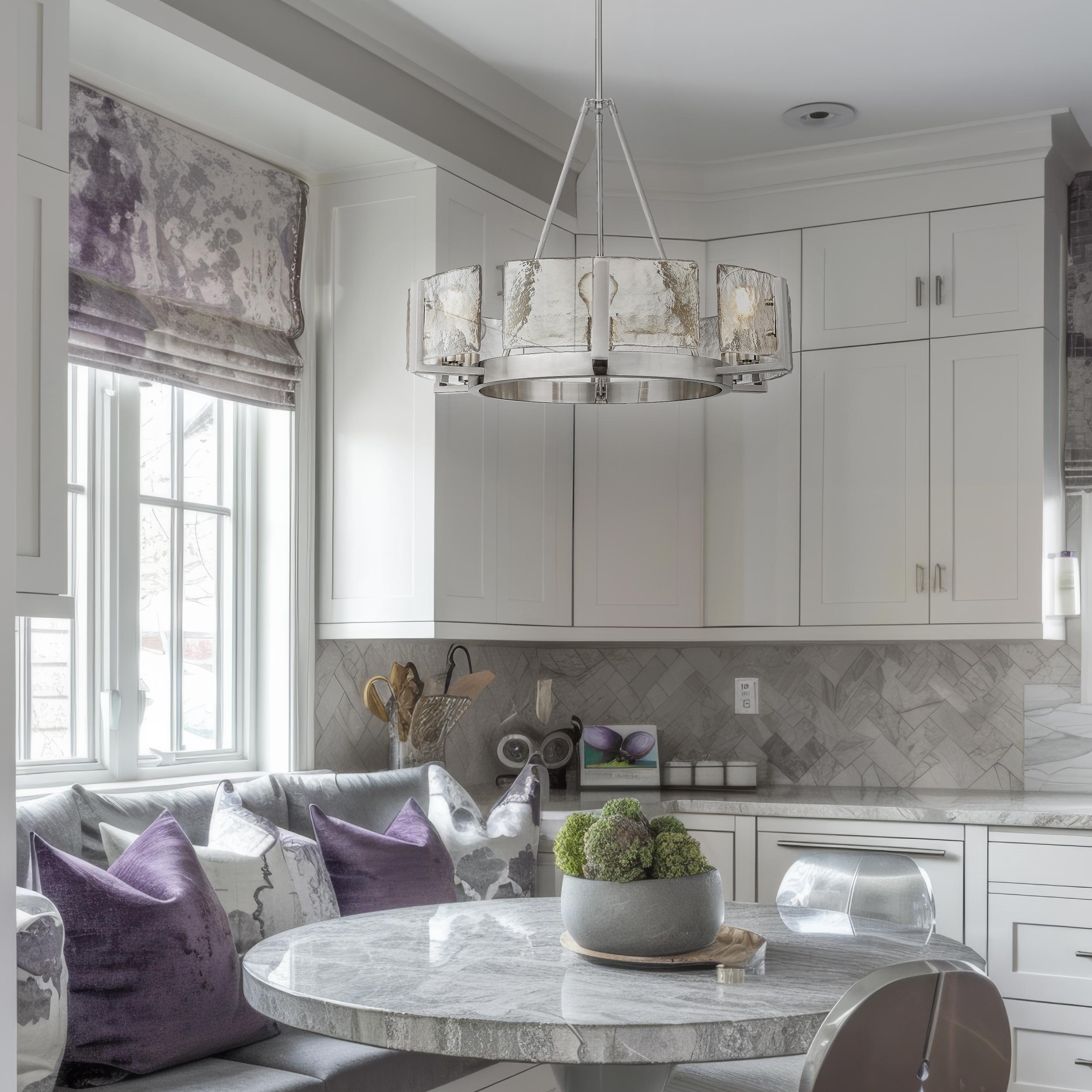 Aenon 6-light Chandelier in Pewter - - Golden Lighting
