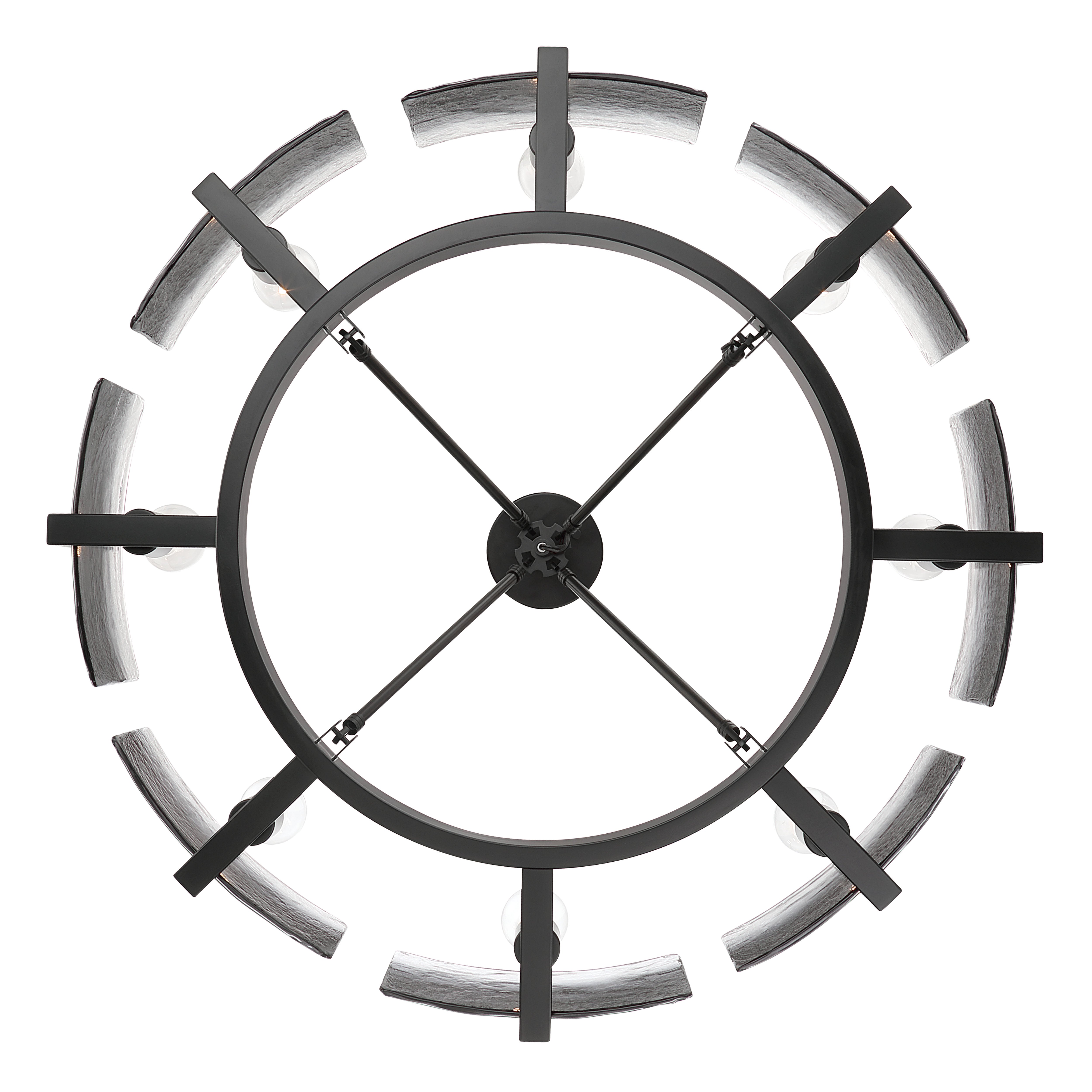 Aenon 8-Light Semi-Flush Mount in Matte Black with Smokey Water Glass - - Golden Lighting