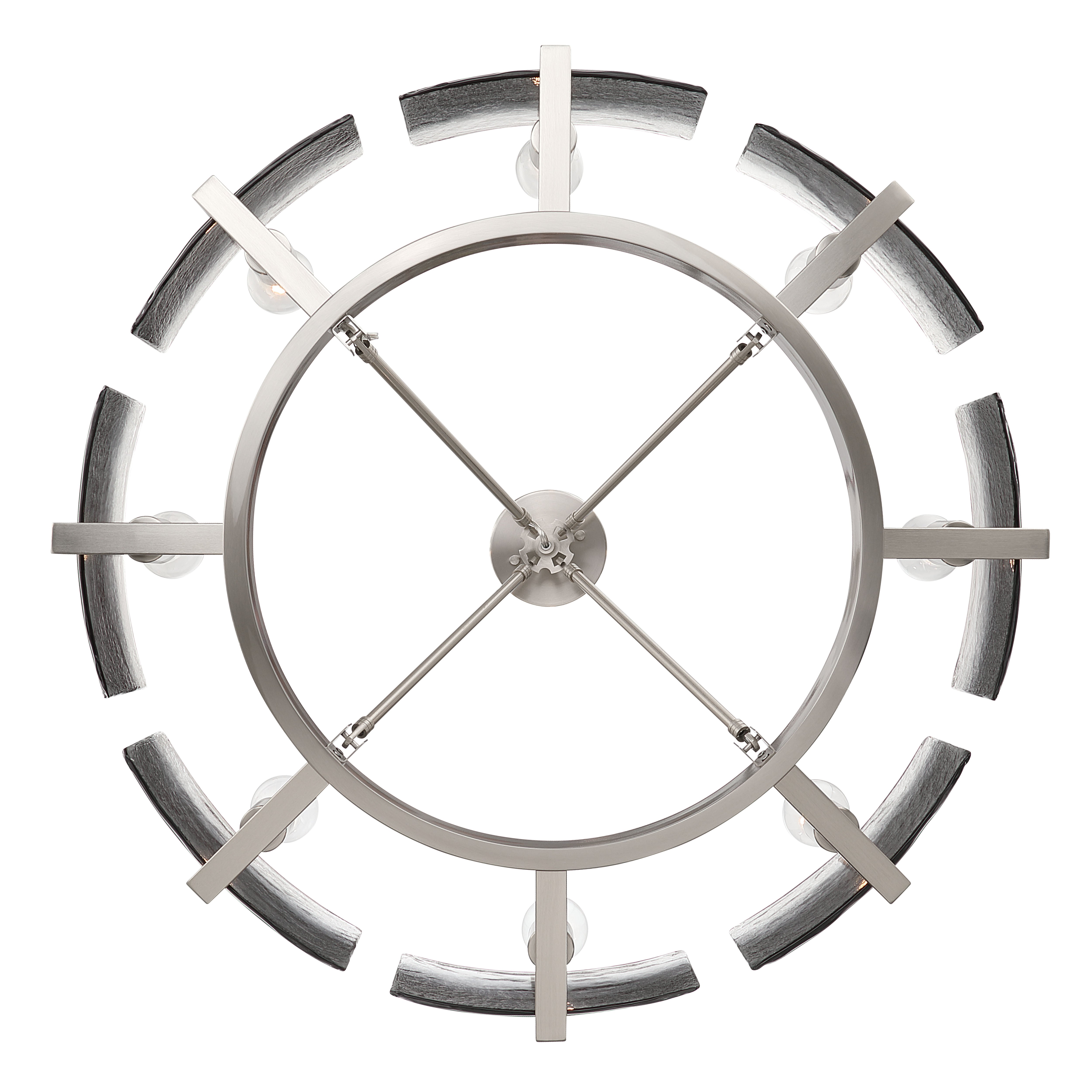 Aenon 8-Light Semi-Flush Mount in Pewter with Smokey Water Glass - - Golden Lighting