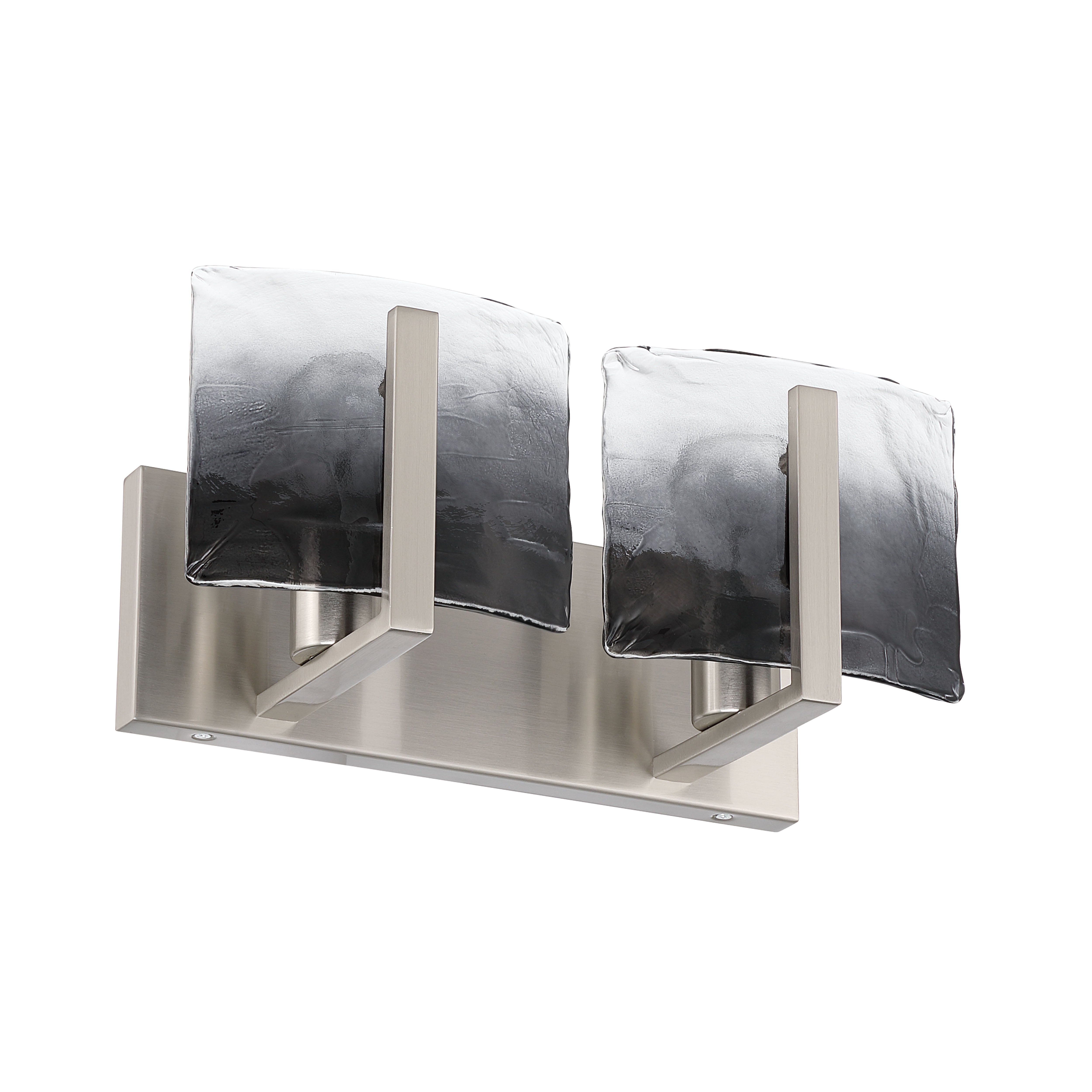 Aenon 2-light Vanity in Pewter with Smokey Water Glass - - Golden Lighting
