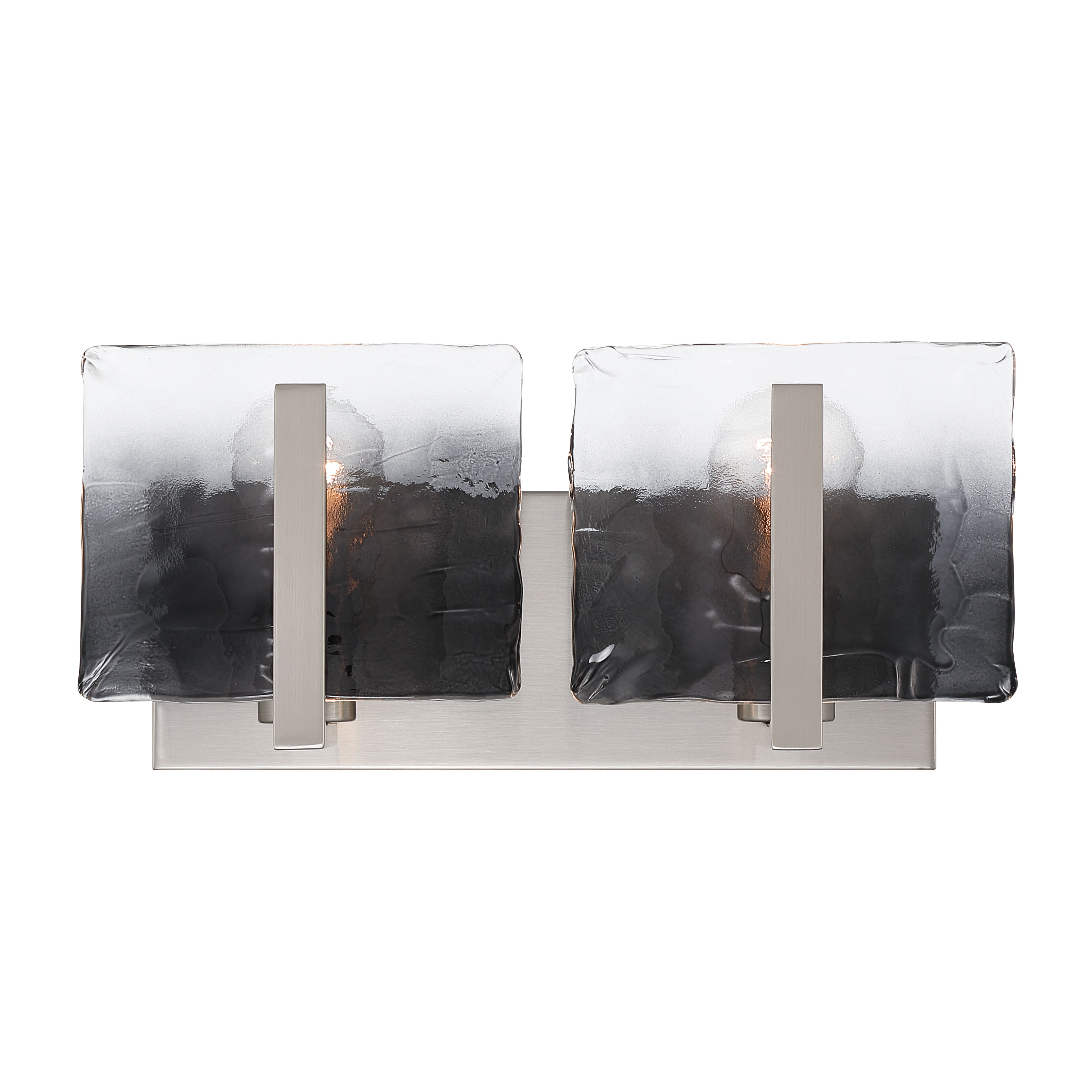Aenon 2-light Vanity in Pewter with Smokey Water Glass - - Golden Lighting