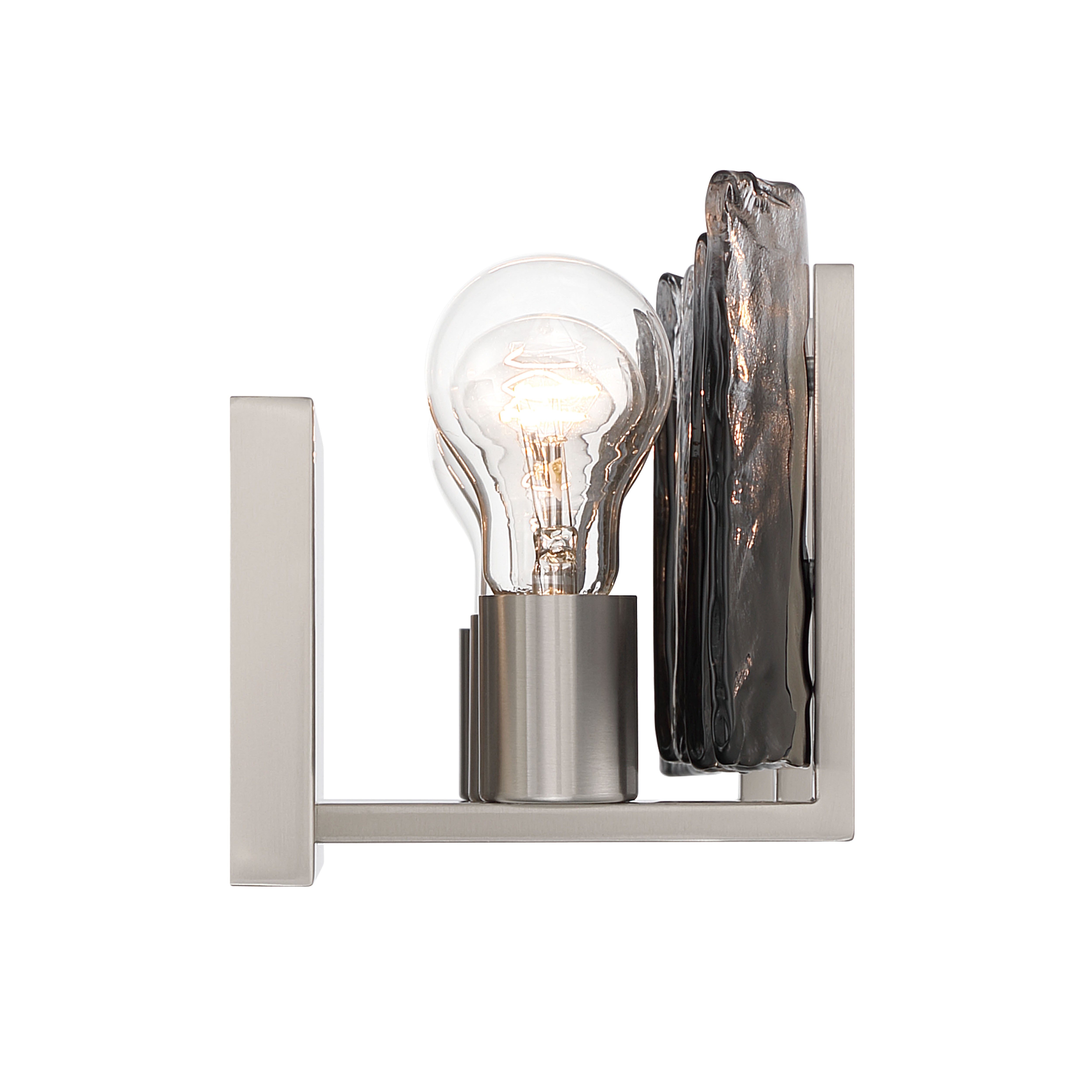 Aenon 3-light Vanity in Pewter with Smokey Water Glass - - Golden Lighting