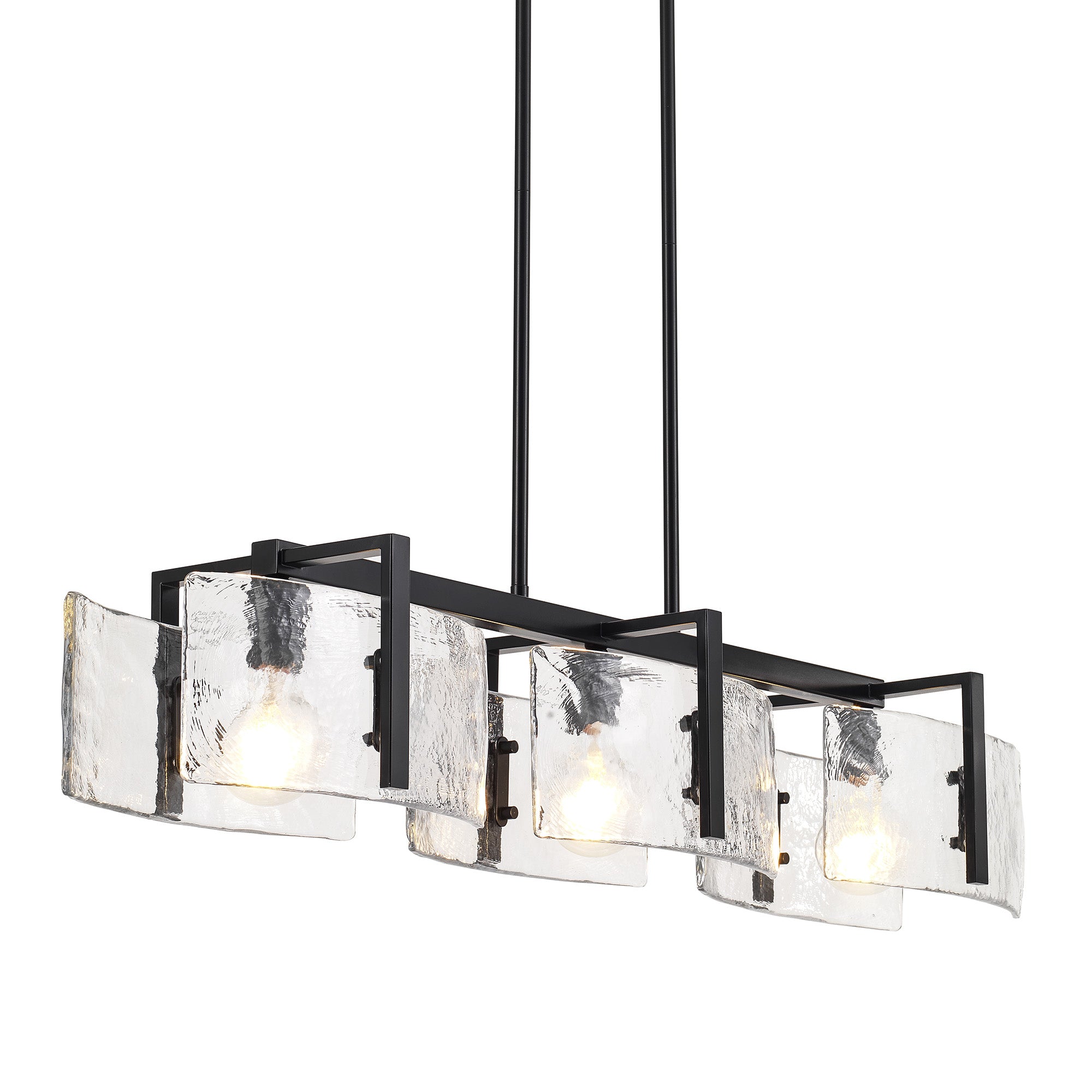 Golden Lighting Aenon 3-light Island Light in Matte Black