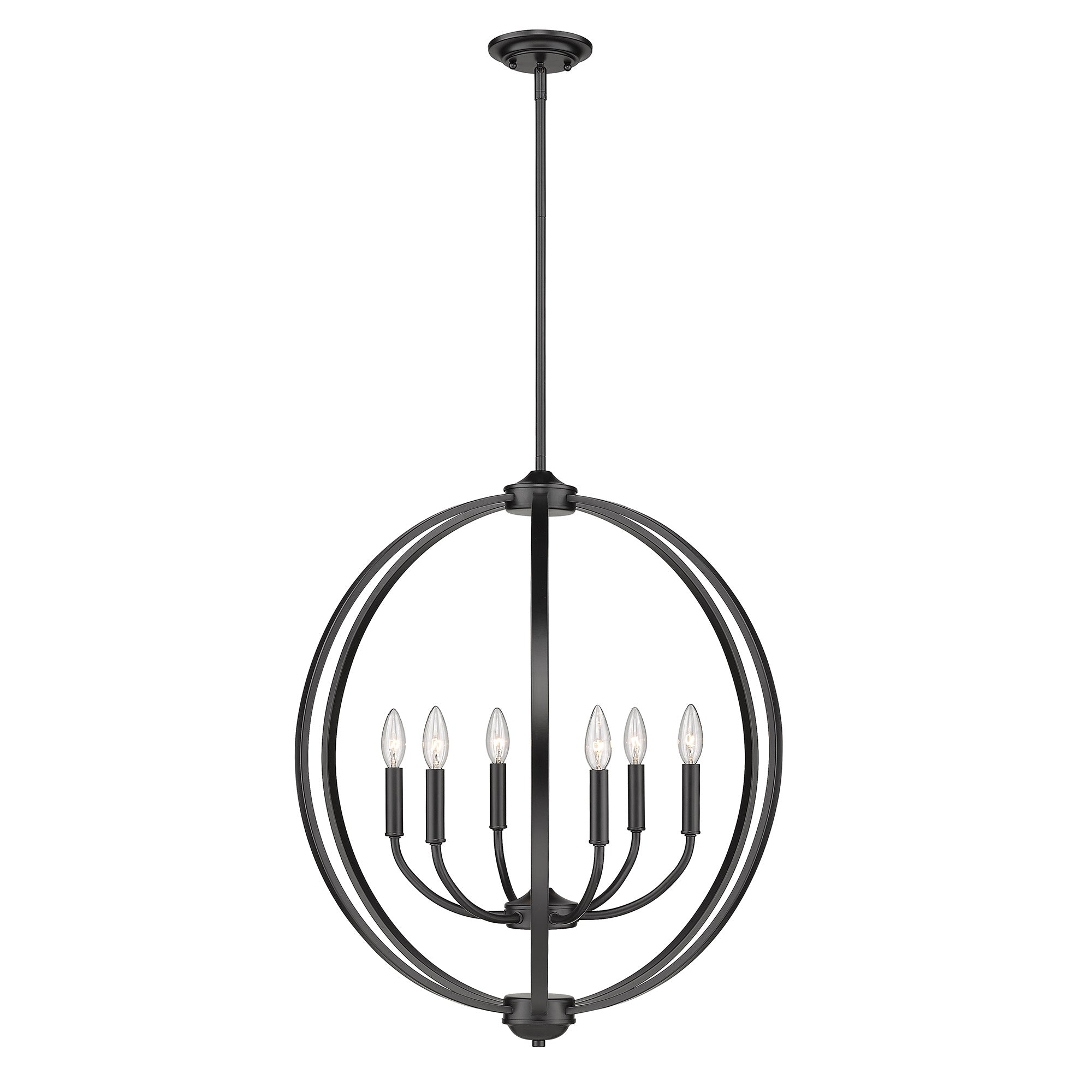 Golden Lighting Colson 6-light Chandelier in Matte Black - - Golden Lighting