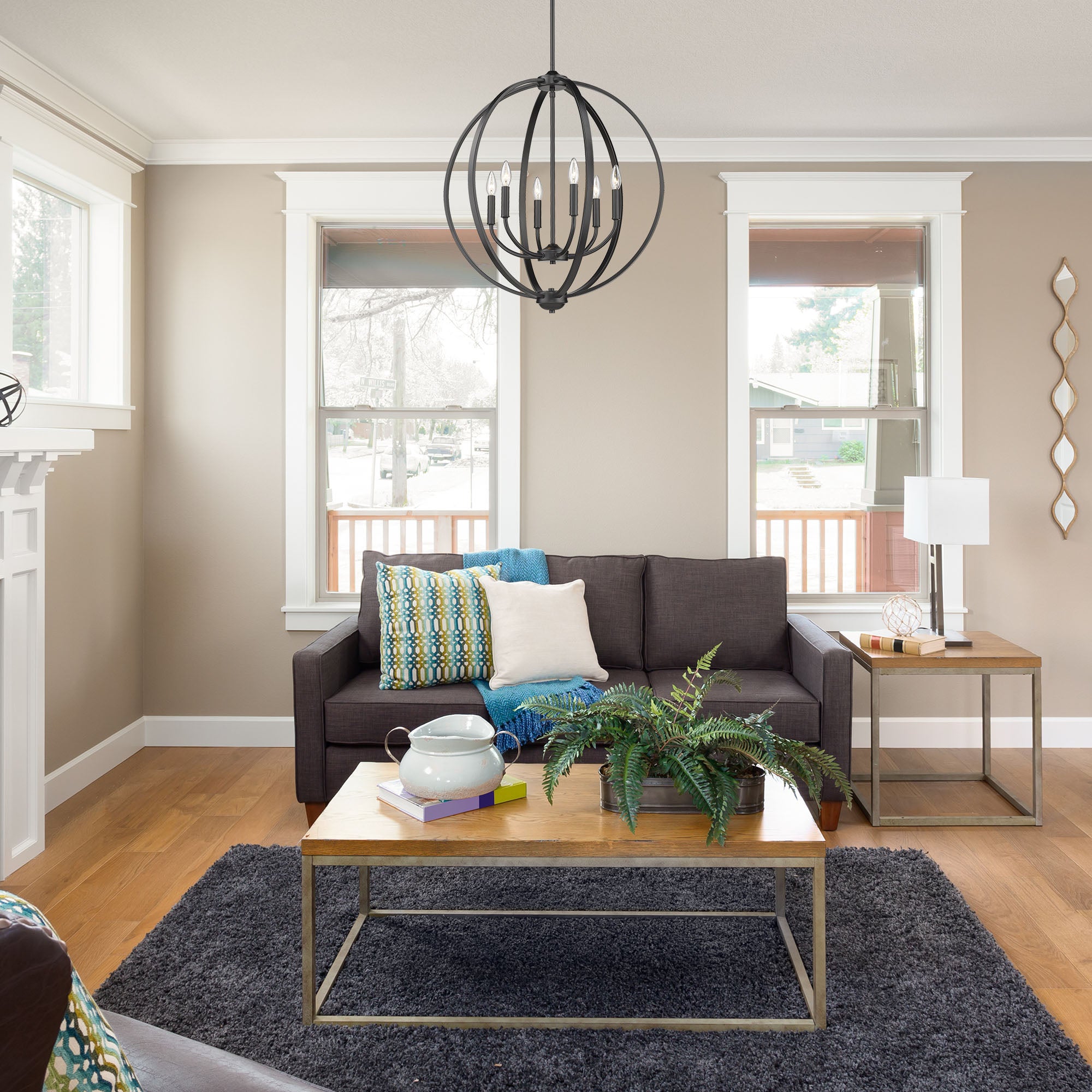 Golden Lighting Colson 6-light Chandelier in Matte Black