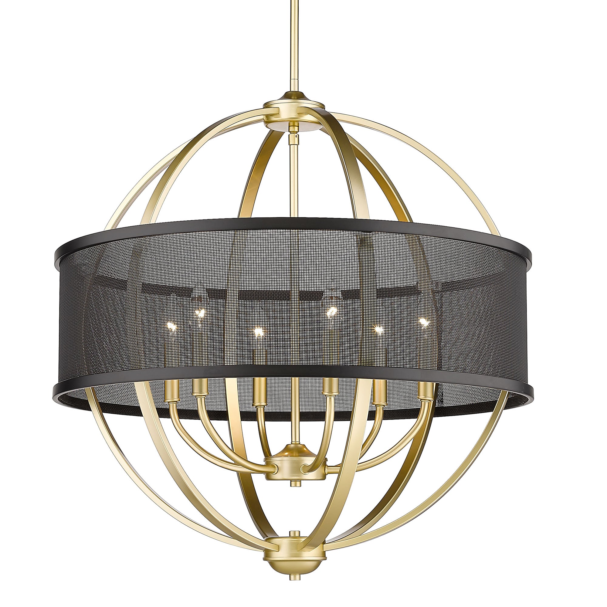 Golden Lighting Colson 6-light Chandelier in Olympic Gold and Matte Black shade