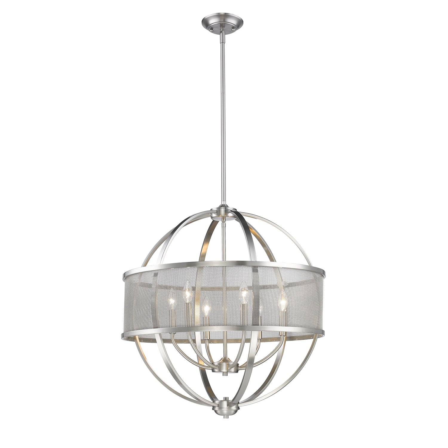 Golden Lighting Colson 6-light Chandelier in Pewter and Pewter shade - - Golden Lighting