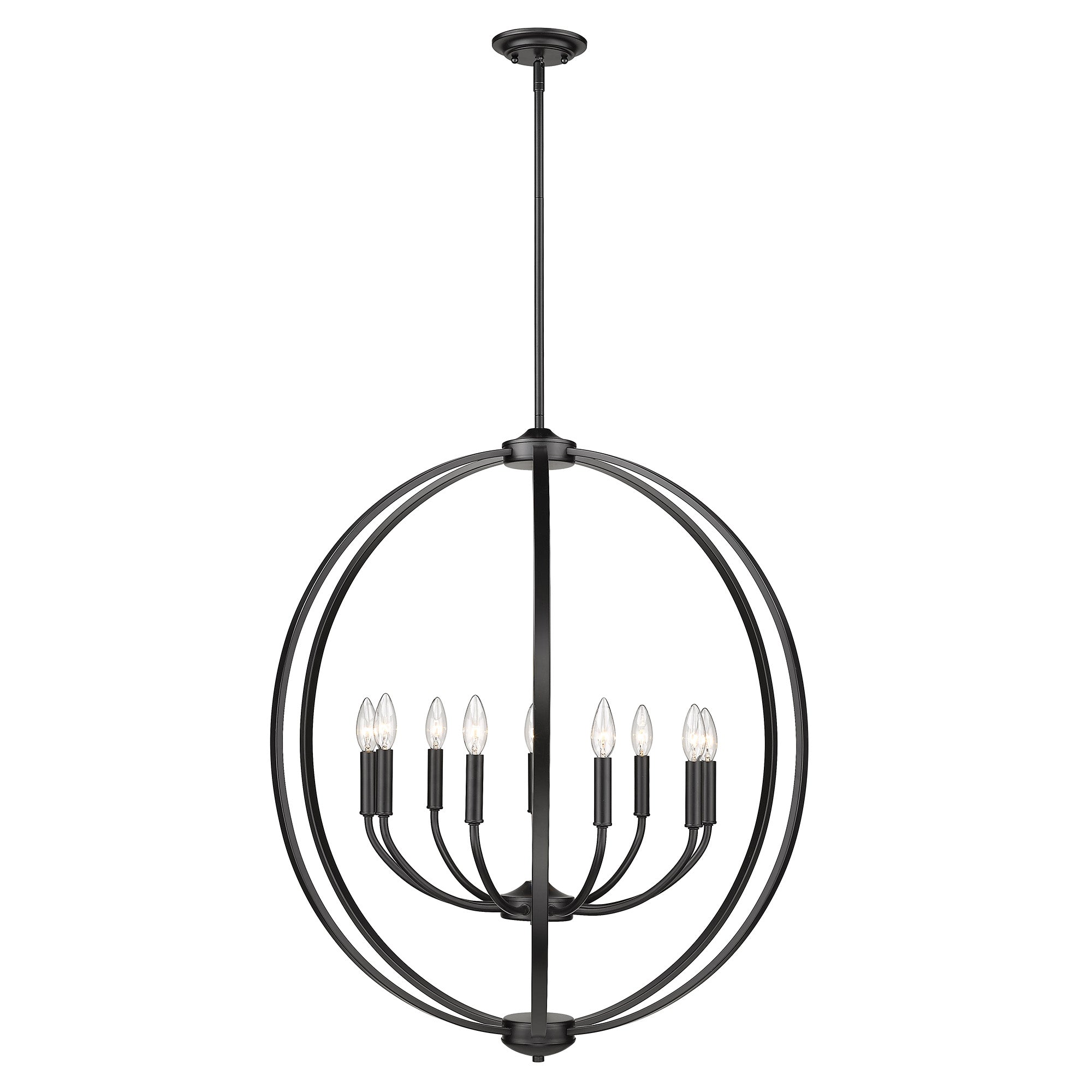 Golden Lighting Colson 9-light Chandelier in Matte Black