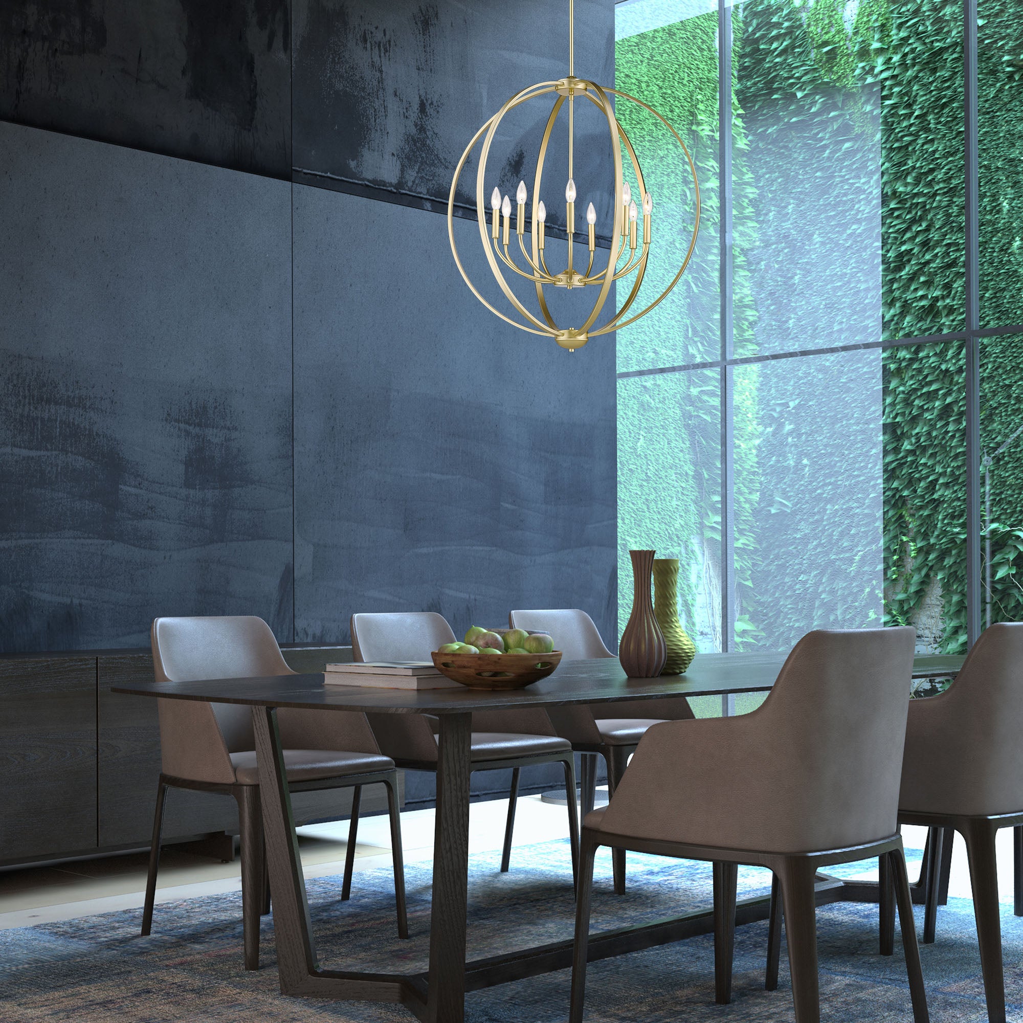 Colson OG 9 Light Chandelier in Olympic Gold - Default Title - Golden Lighting