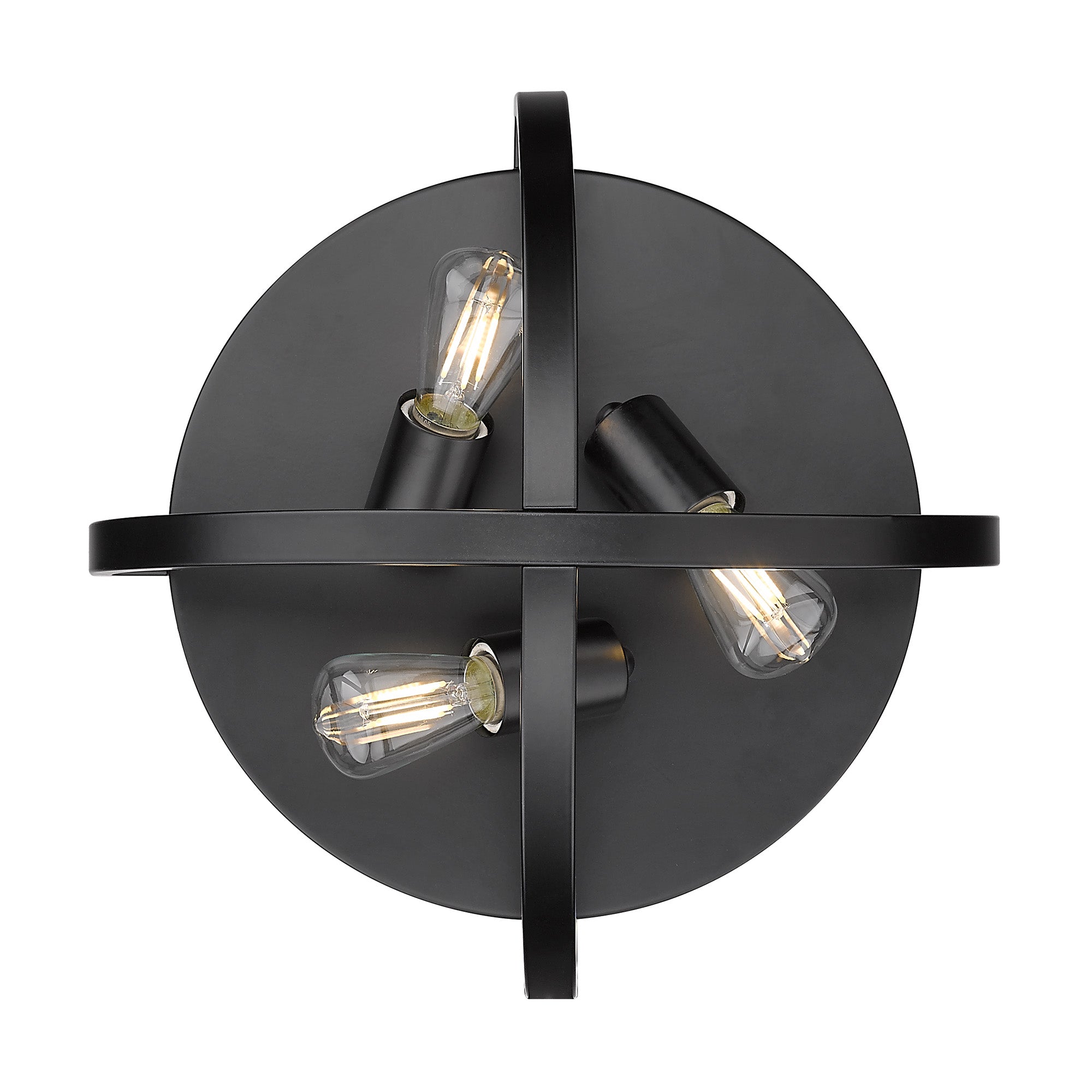 Golden Lighting Colson 3-light Flush Mount in Matte Black - - Golden Lighting