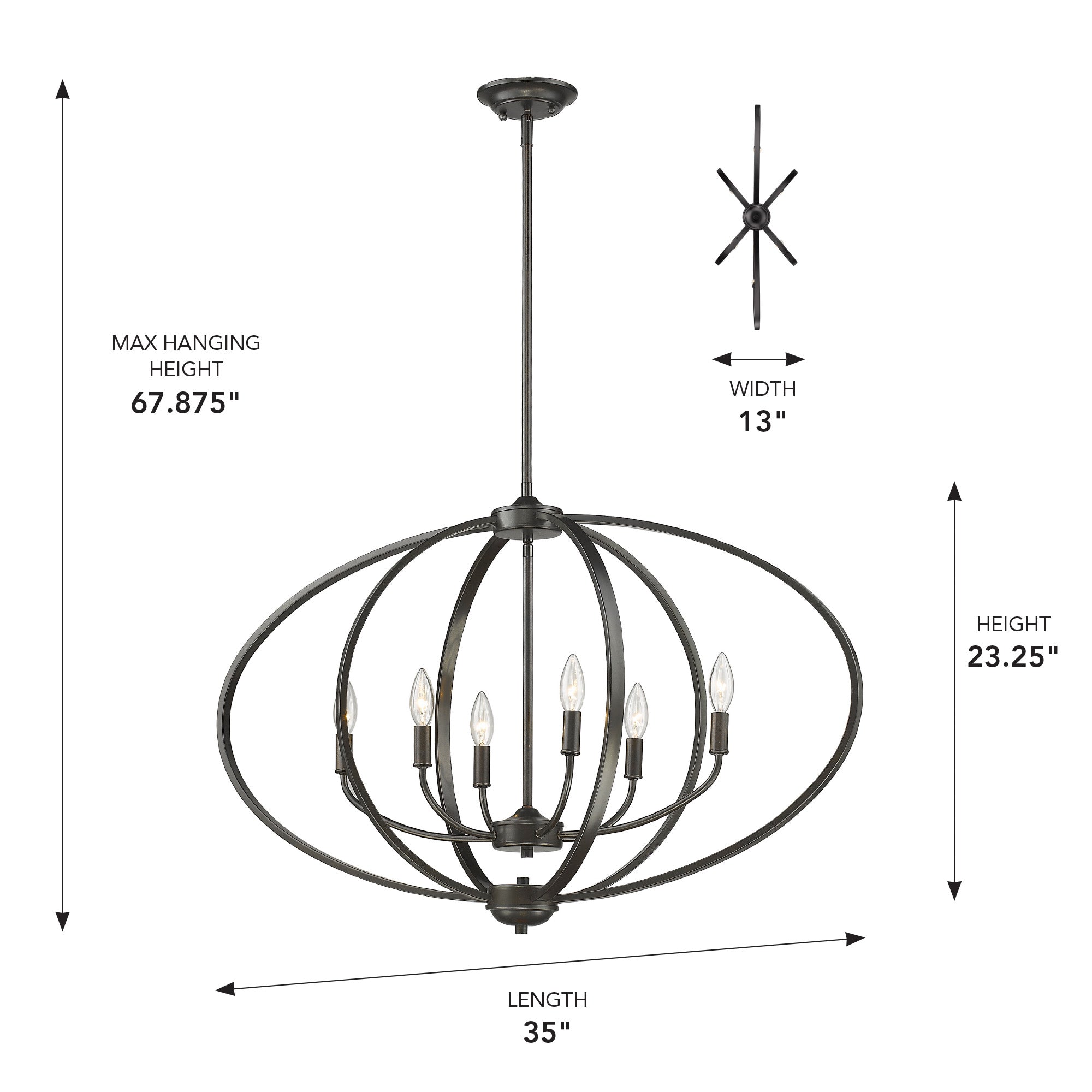 Golden Lighting Colson 6-light Island Light in Etruscan Bronze - - Golden Lighting