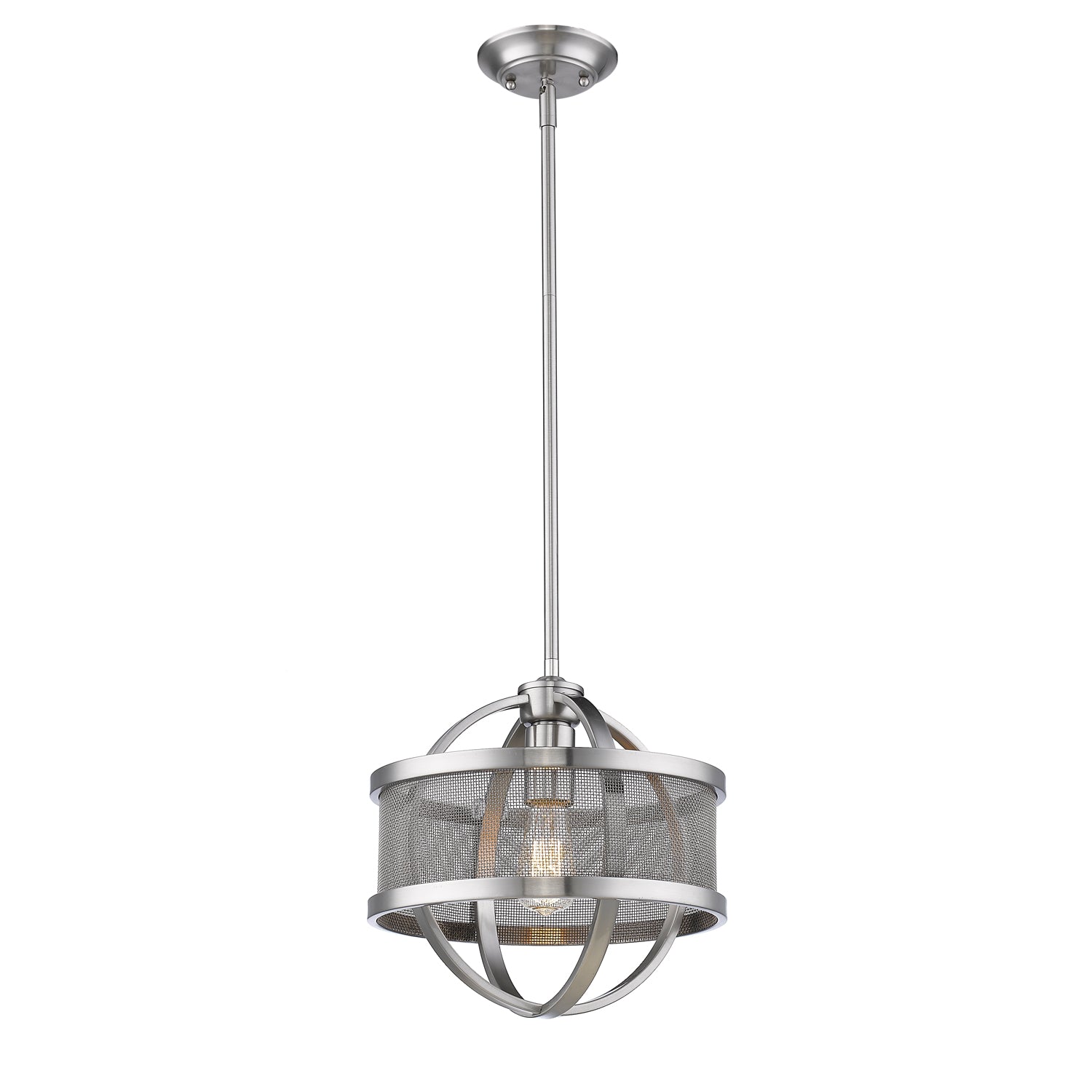 Colson PW Mini Pendant (with shade) in Pewter - Default Title - Golden Lighting