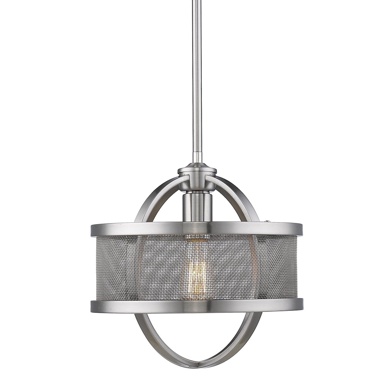 Colson PW Mini Pendant (with shade) in Pewter - - Golden Lighting