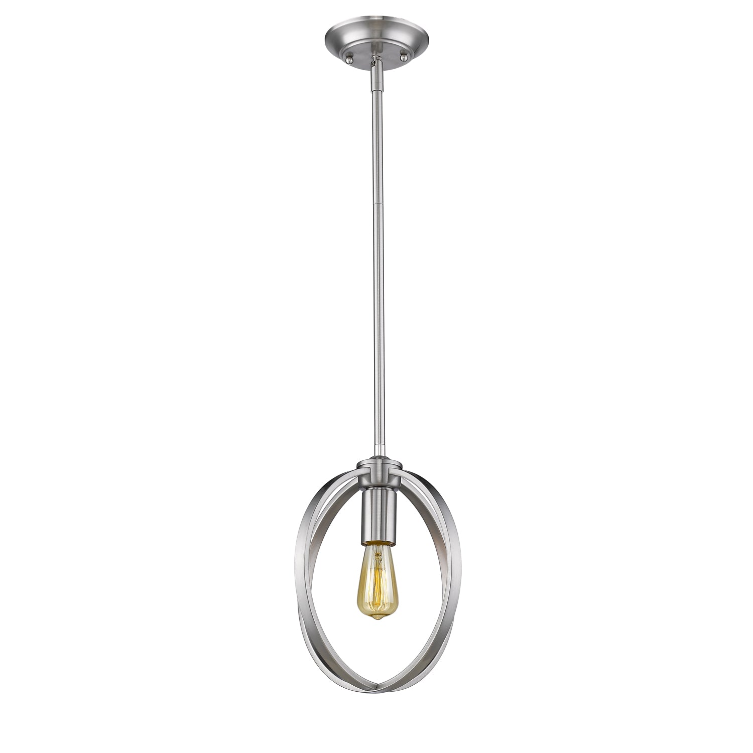 Colson PW Mini Pendant (with Matte Black shade) in Pewter - Default Title - Golden Lighting