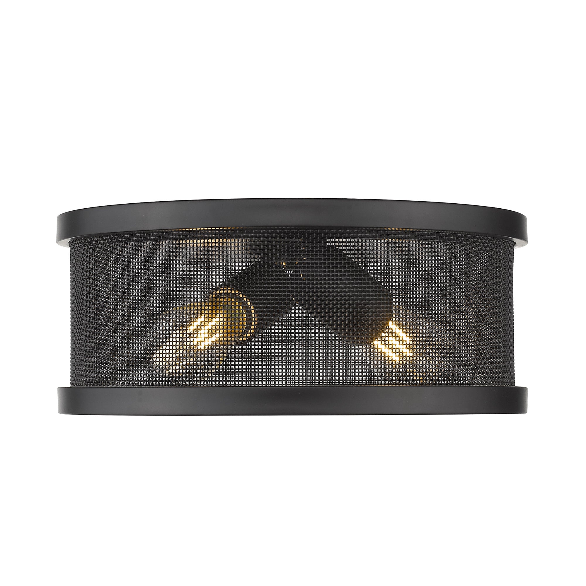 Golden Lighting Channing 2-light Flush Mount in Matte Black - - Golden Lighting
