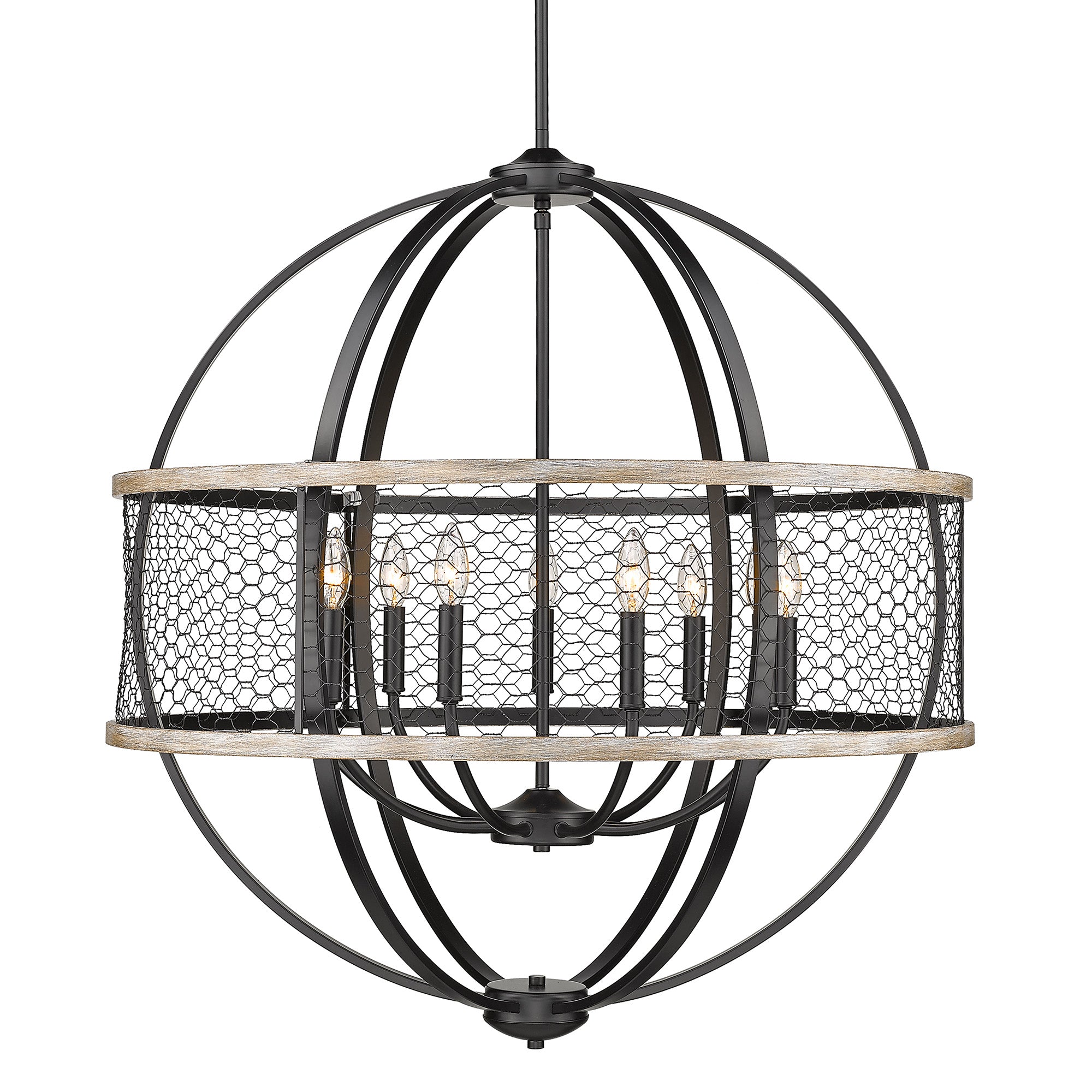 Golden Lighting Roost 9-light Chandelier in Matte Black - - Golden Lighting