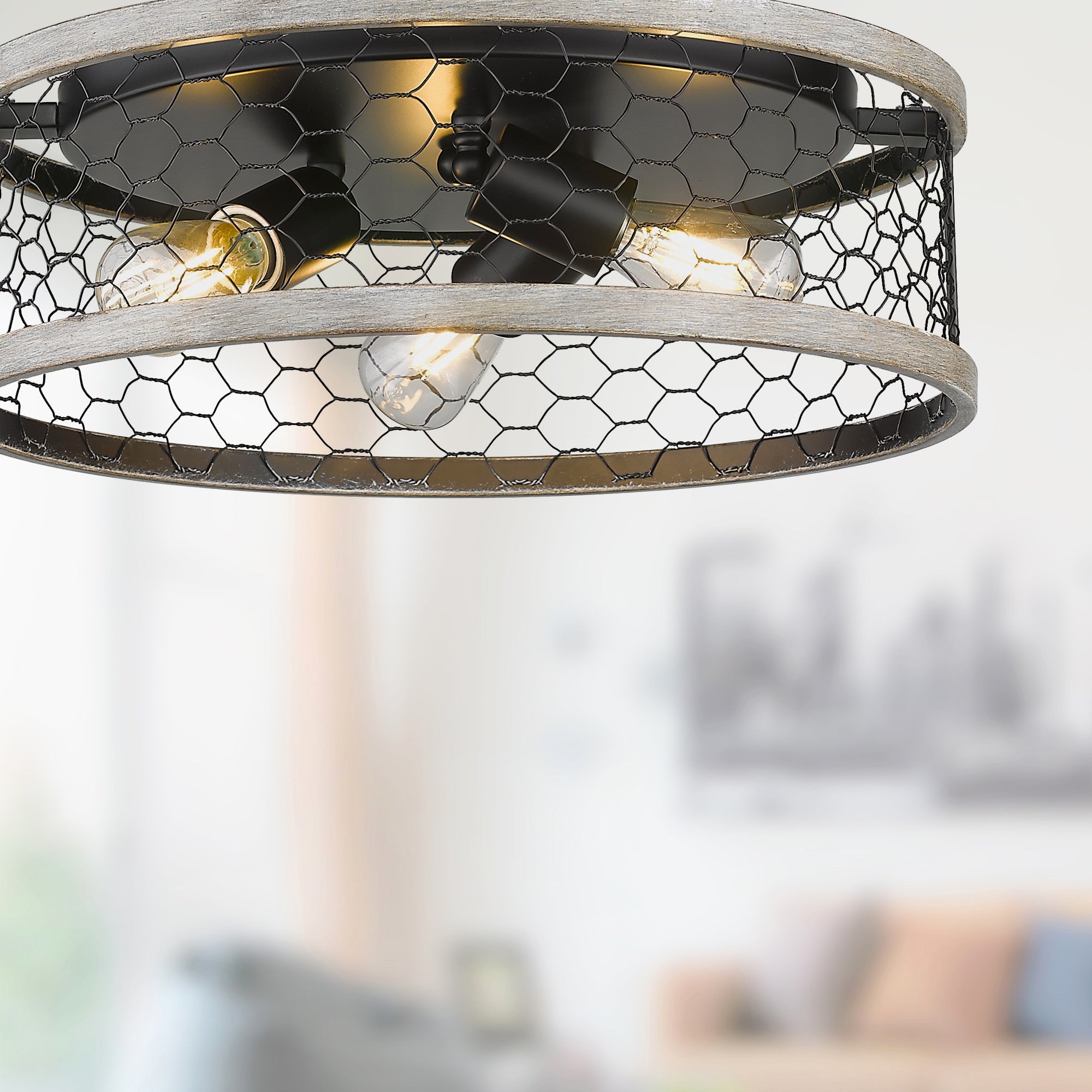 Bailey 3-light Flush Mount in Matte Black