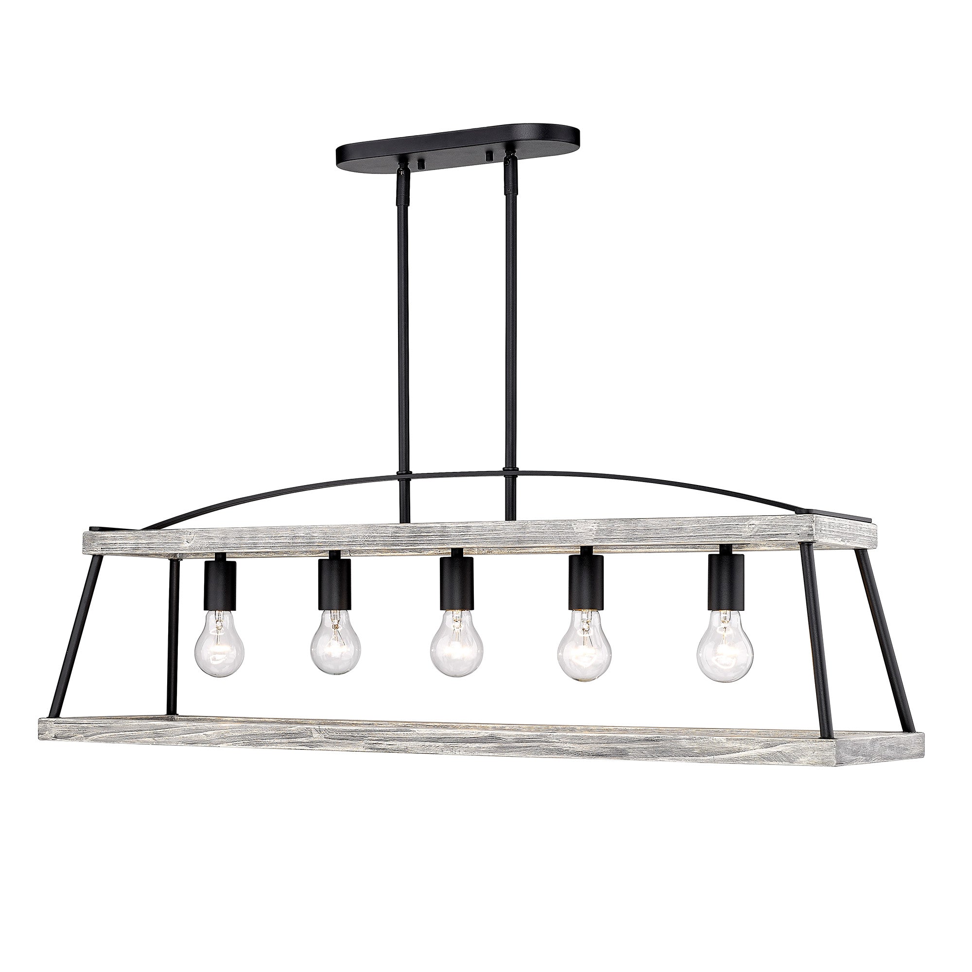 Golden Lighting Teagan 5-light Island Light in Natural Black - - Golden Lighting