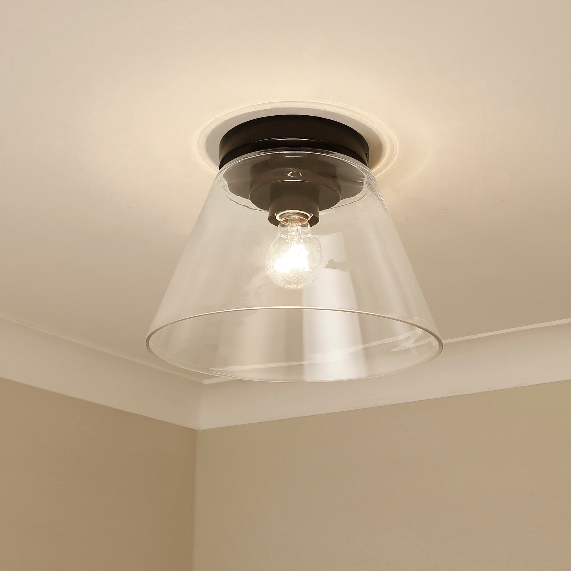 Golden Lighting Penn 1-light Flush Mount in Matte Black - - Golden Lighting