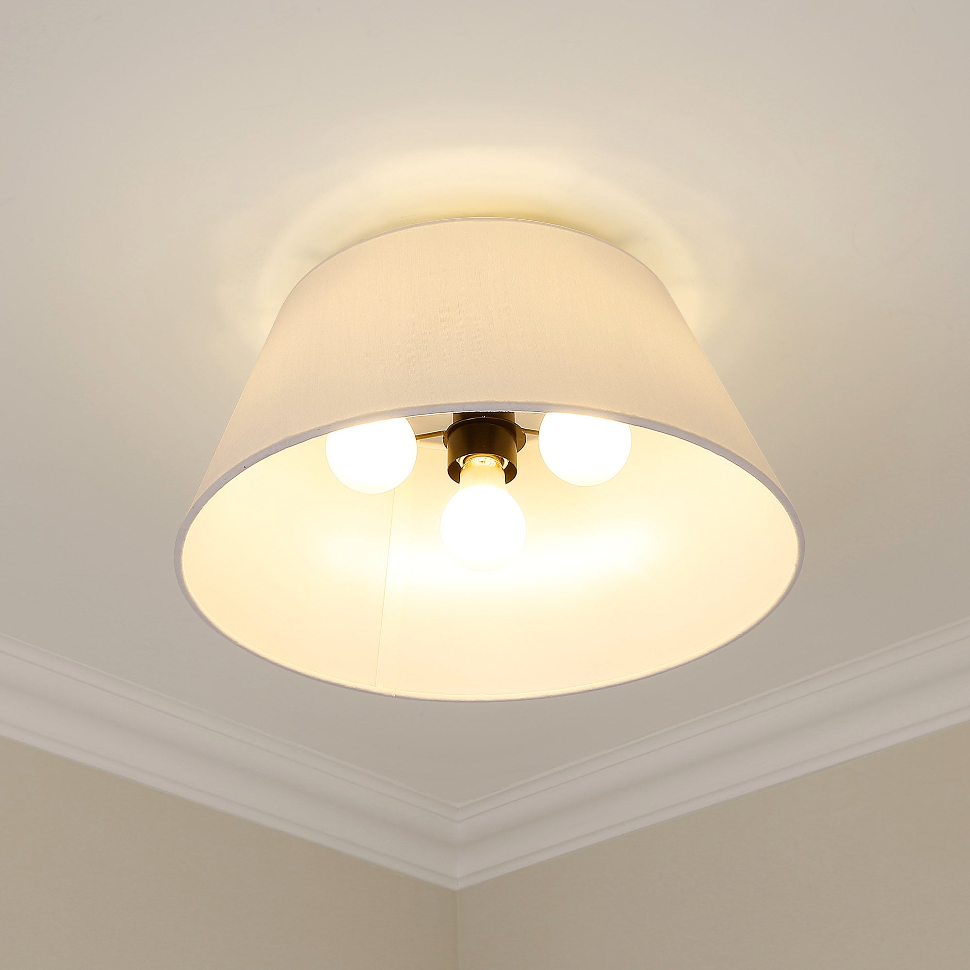 Golden Lighting Penn 3-light Flush Mount in Matte Black - - Golden Lighting