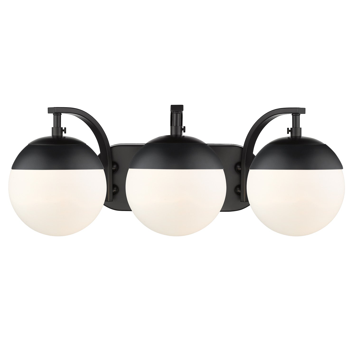 Golden Lighting Dixon 3-light Vanity in Matte Black and Opal Glass