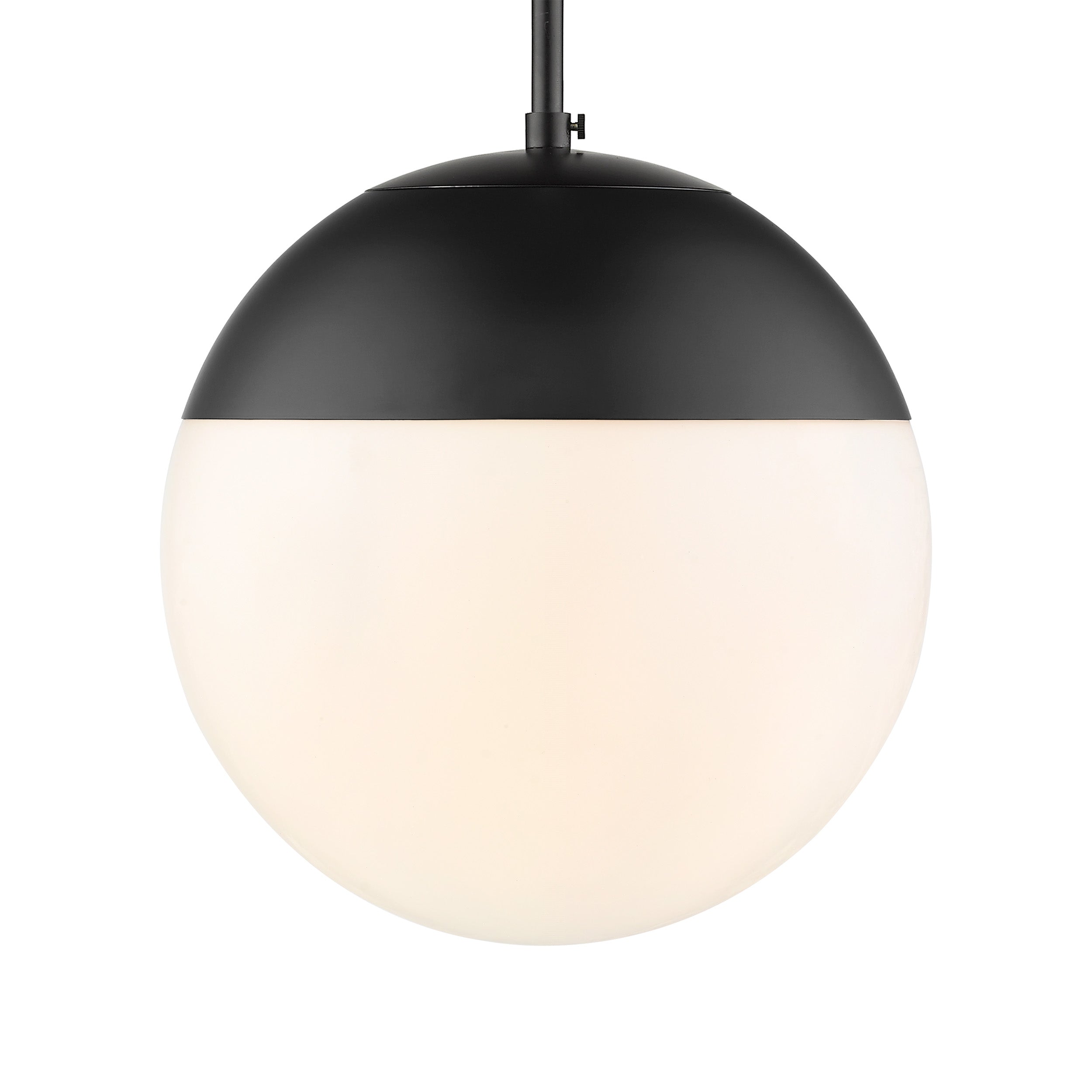 Golden Lighting Dixon 1-light 12in Pendant and Matte Black shade and Opal Glass - Default Title - Golden Lighting