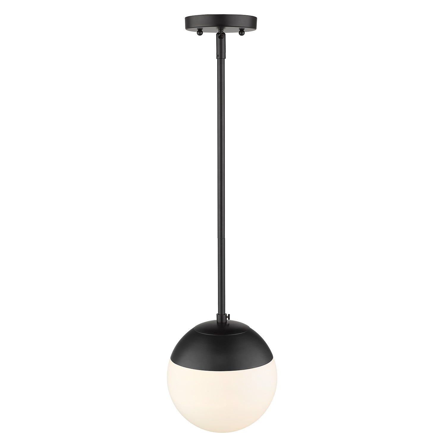 Golden Lighting Dixon 1-light Pendant in Matte Black and Opal Glass - - Golden Lighting